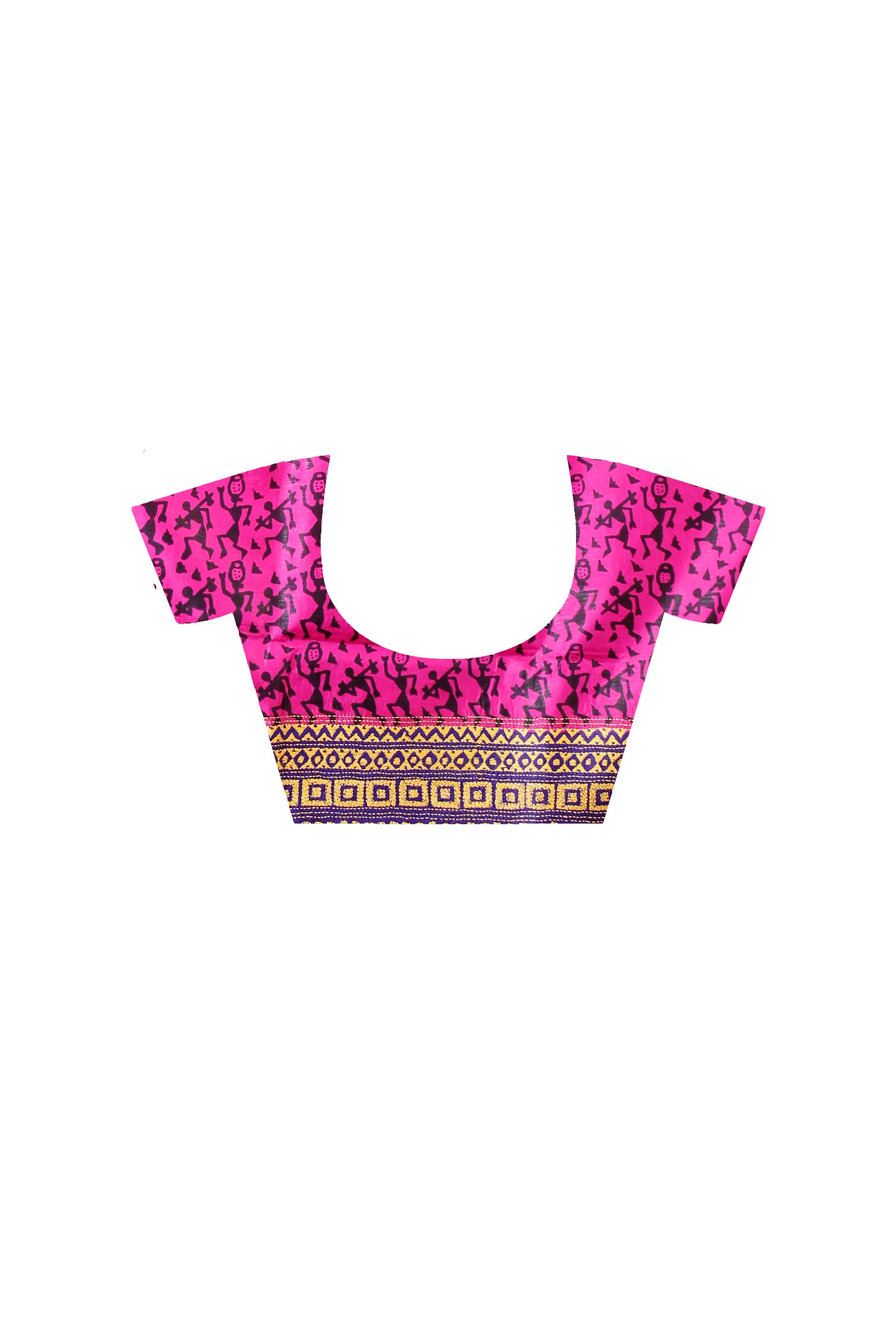 Pure Bangalore Silk Multicolor Thread Work Block and Geometric Pattern Kantha Stitch Fusion Saree