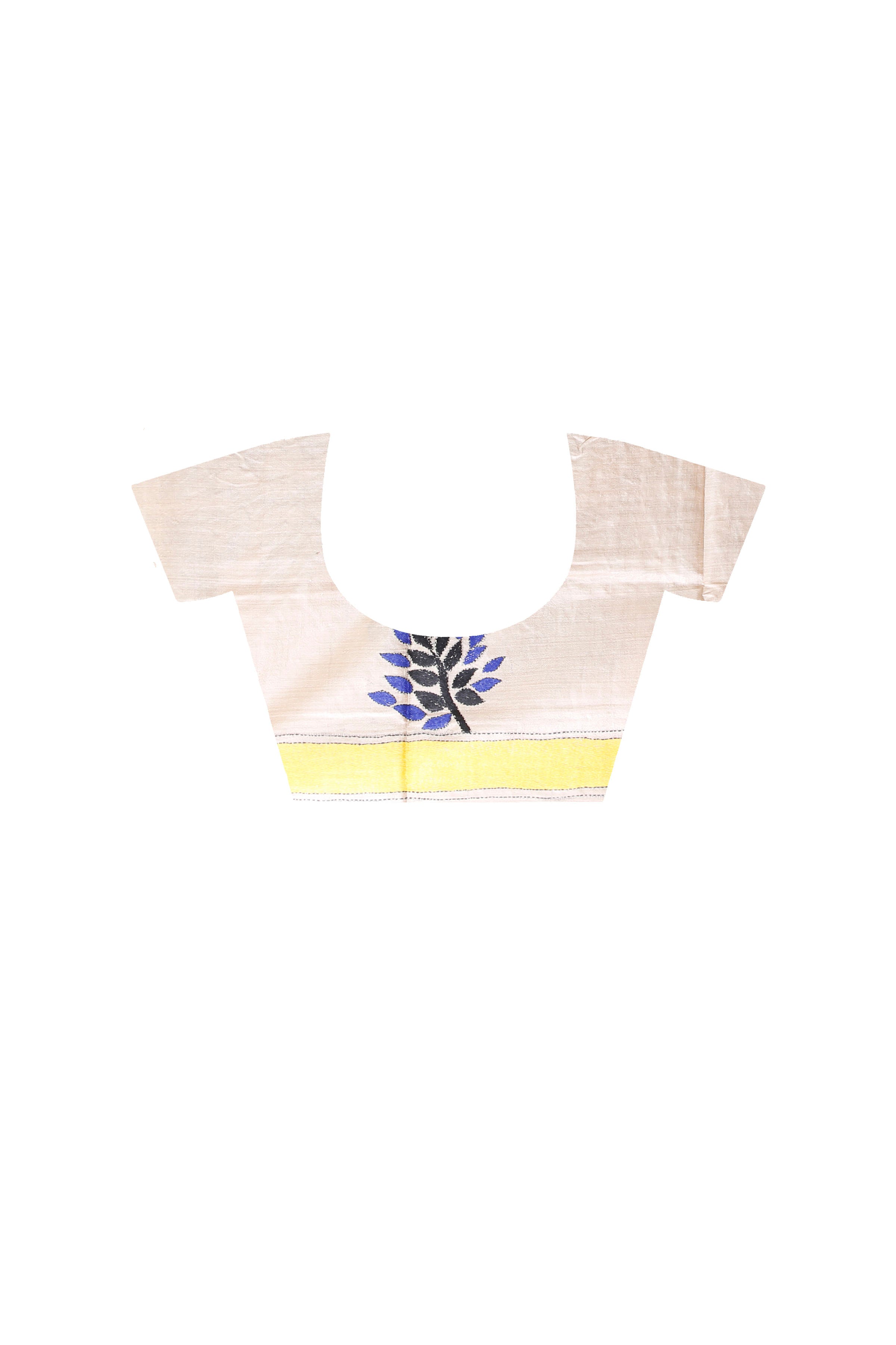 Gachi Tussar Ranar Theme Work (The Postal Runner Poem) Design Kantha Stitch Saree