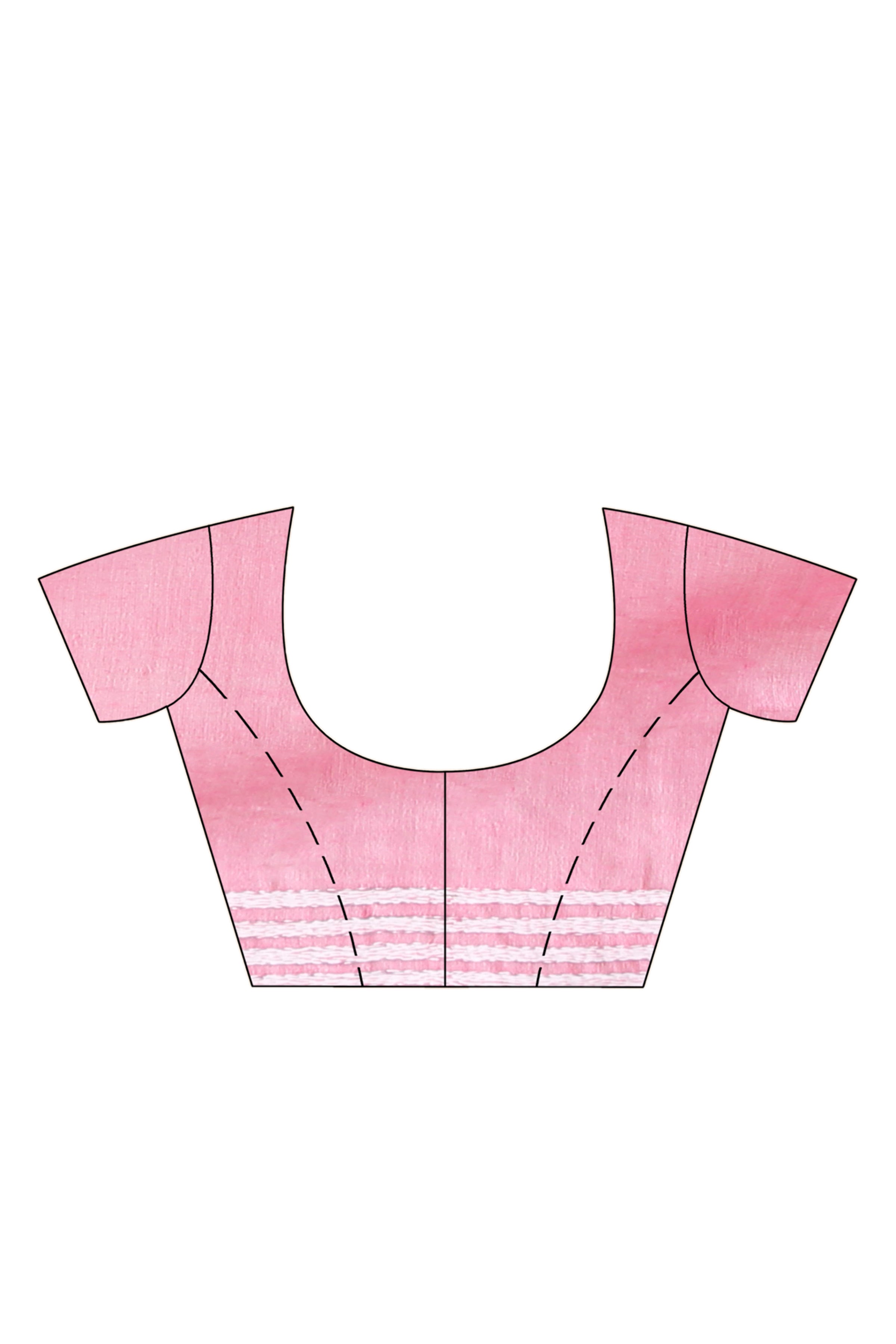 Pink Color Pure Cotton with White Thread Work Kantha Stitch Saree