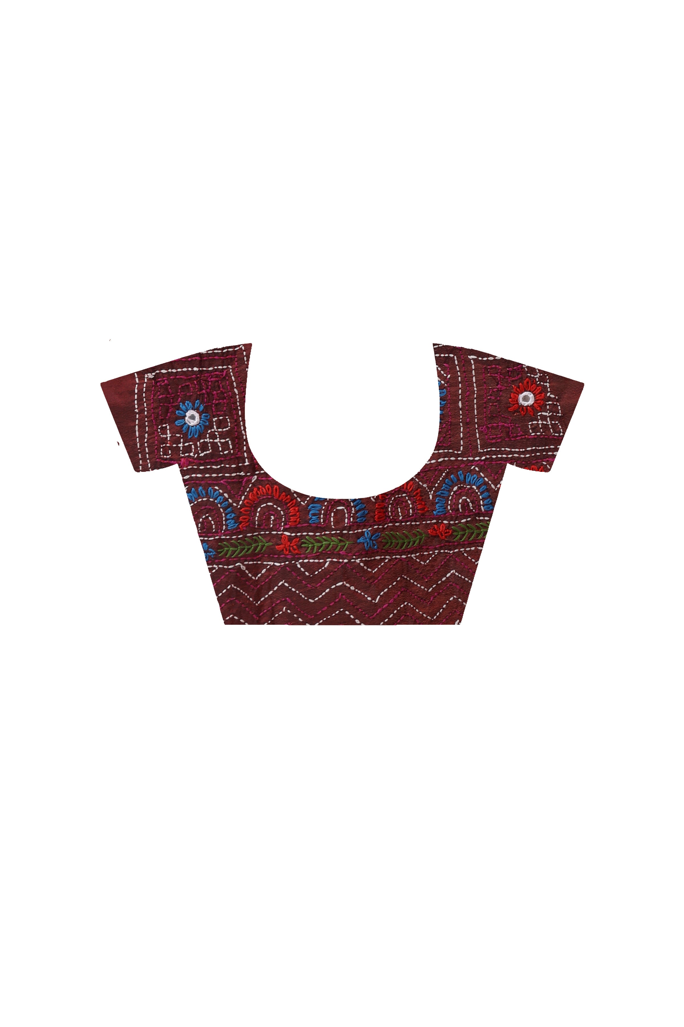 Maroon Color Bangalore Silk Multicolor Thread Work Lambani Stitch Saree
