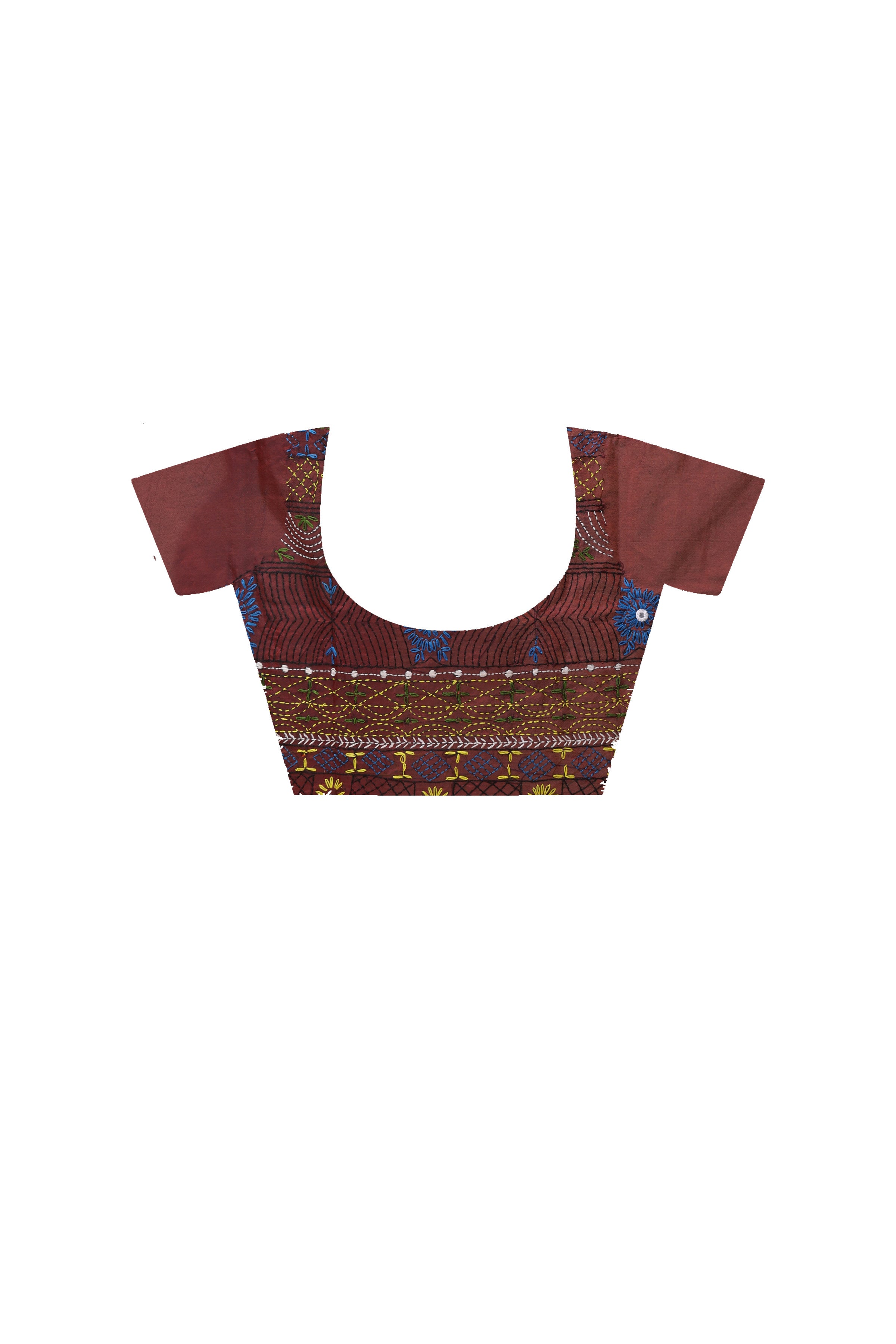 Maroon Color Bangalore Silk Multicolor Thread Work Lambani Stitch Saree