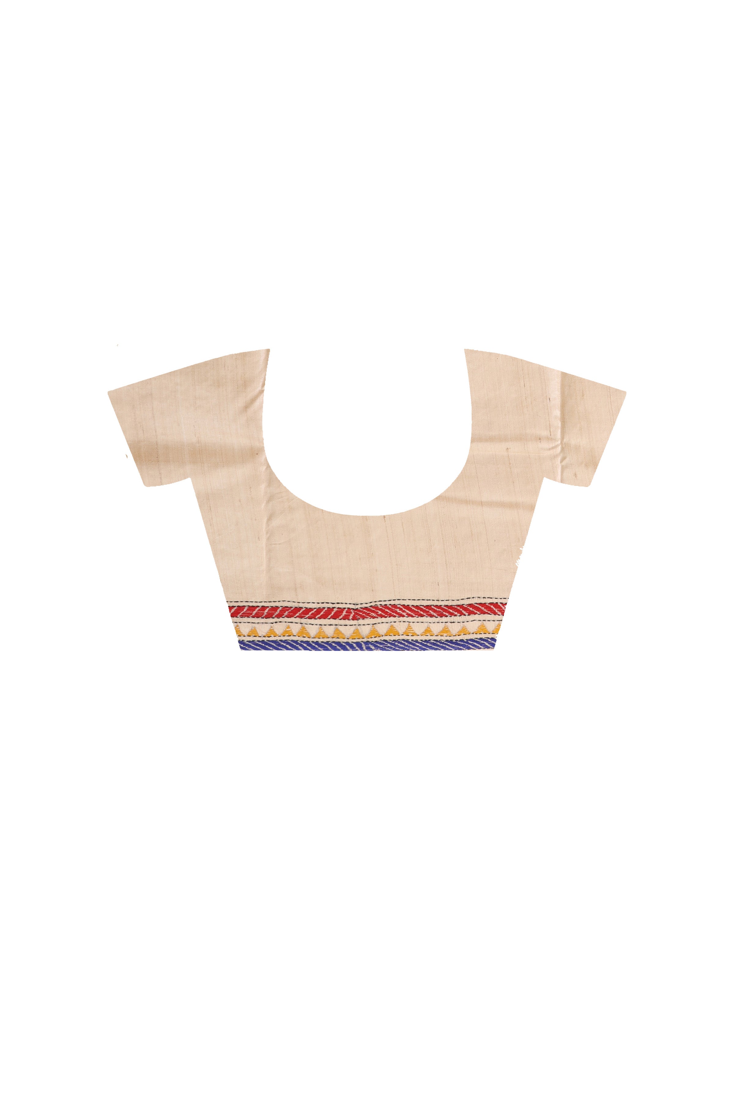 Pure Gachi Tussar Multicolor Thread Work Kantha Stitch Saree