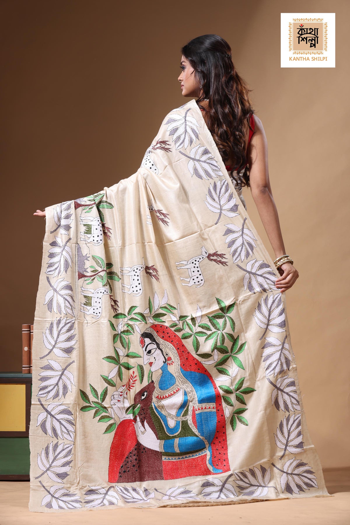 Pure Gachi Tussar Kantha Stitch Saree SN2630705
