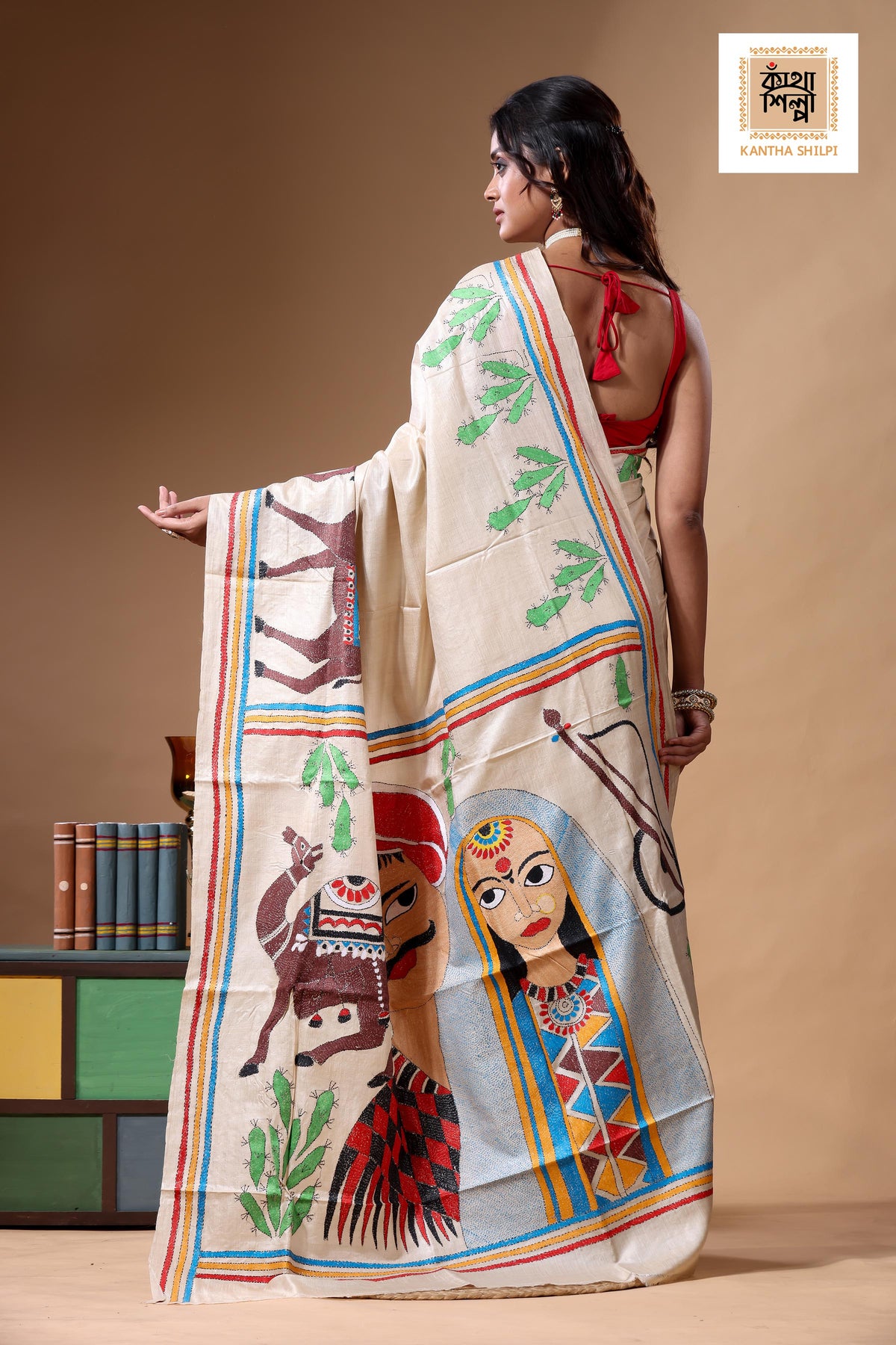 Pure Gachi Tussar Kantha Stitch Saree SN2630771