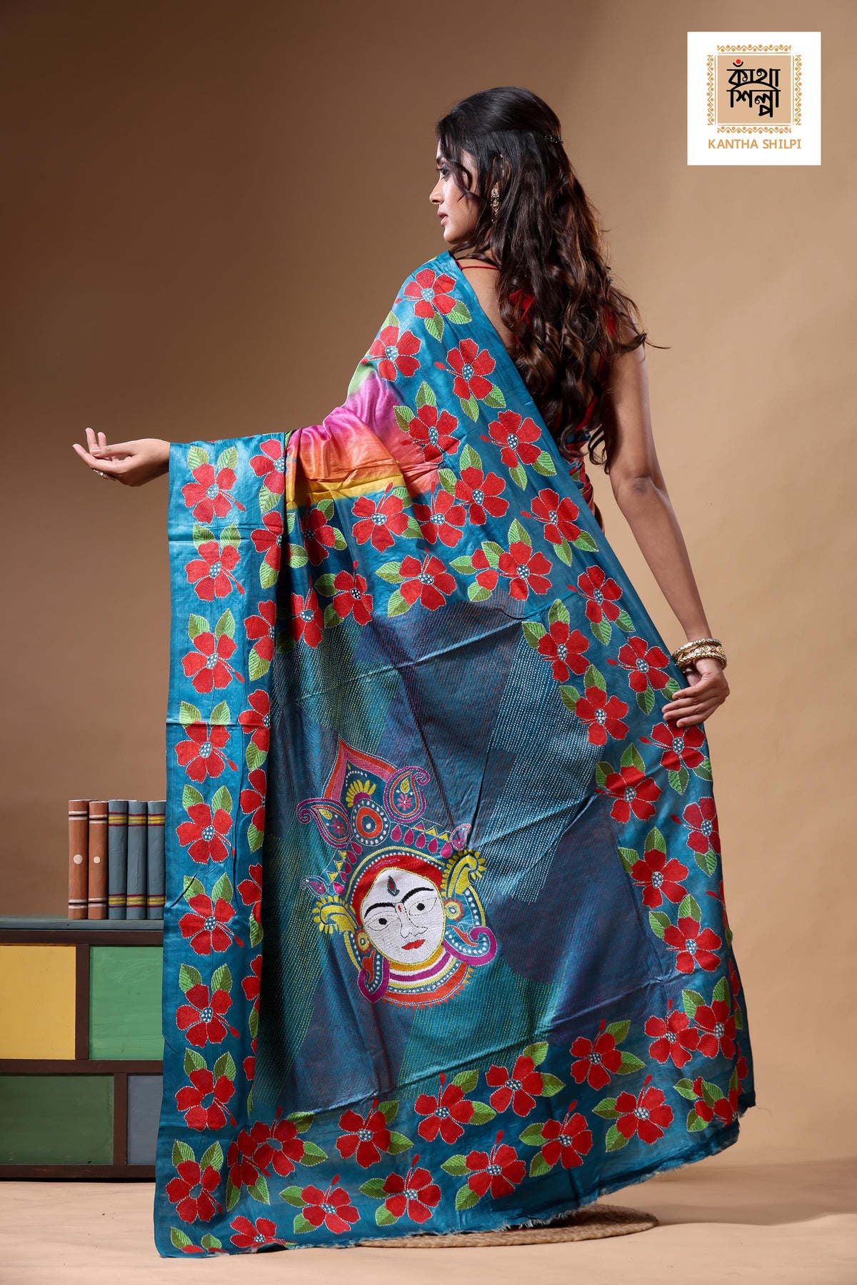 Dye Pure Gachi Tussar Kantha Stitch Saree SN2630777