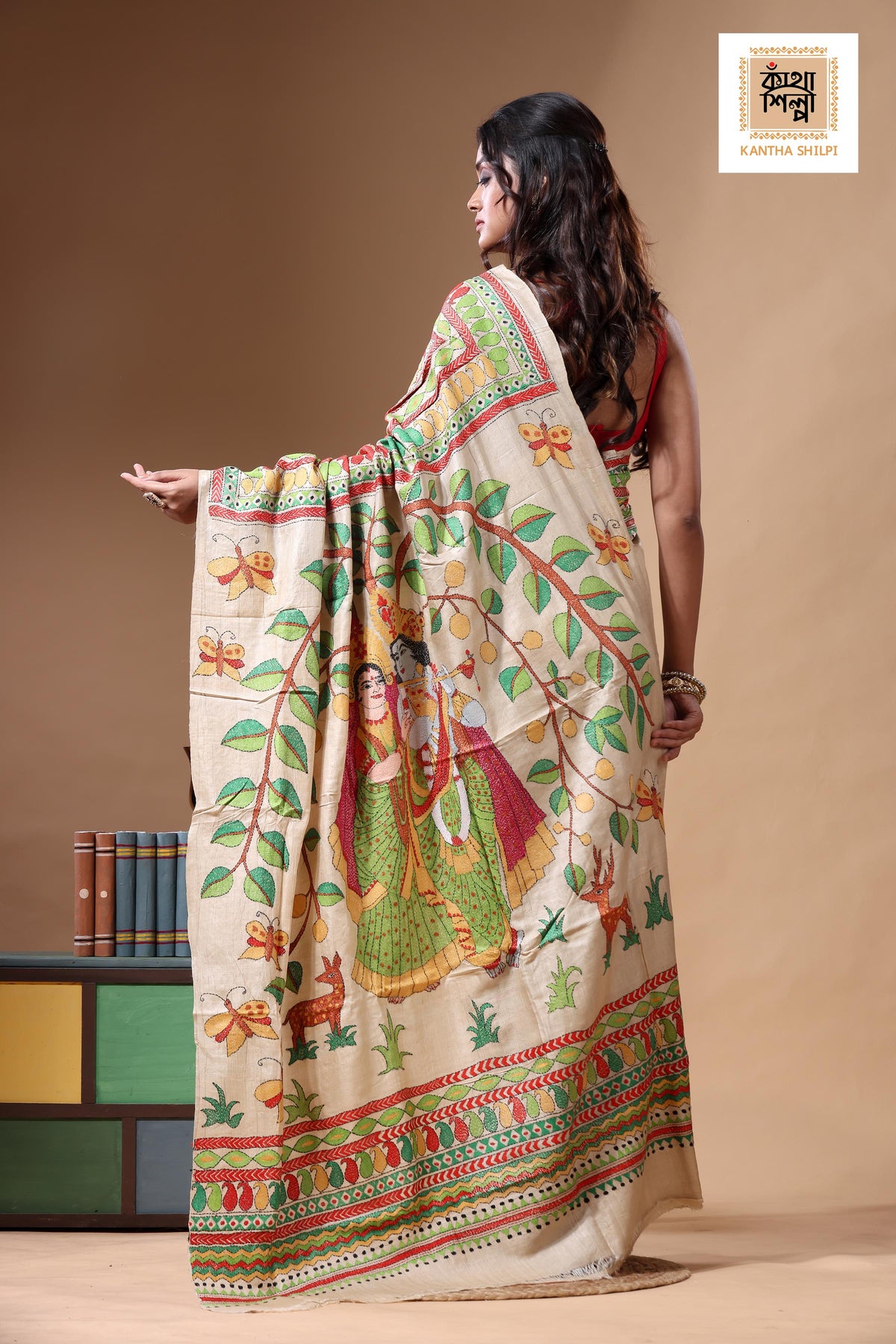 Pure Gachi Tussar Kantha Stitch Saree SN2630783