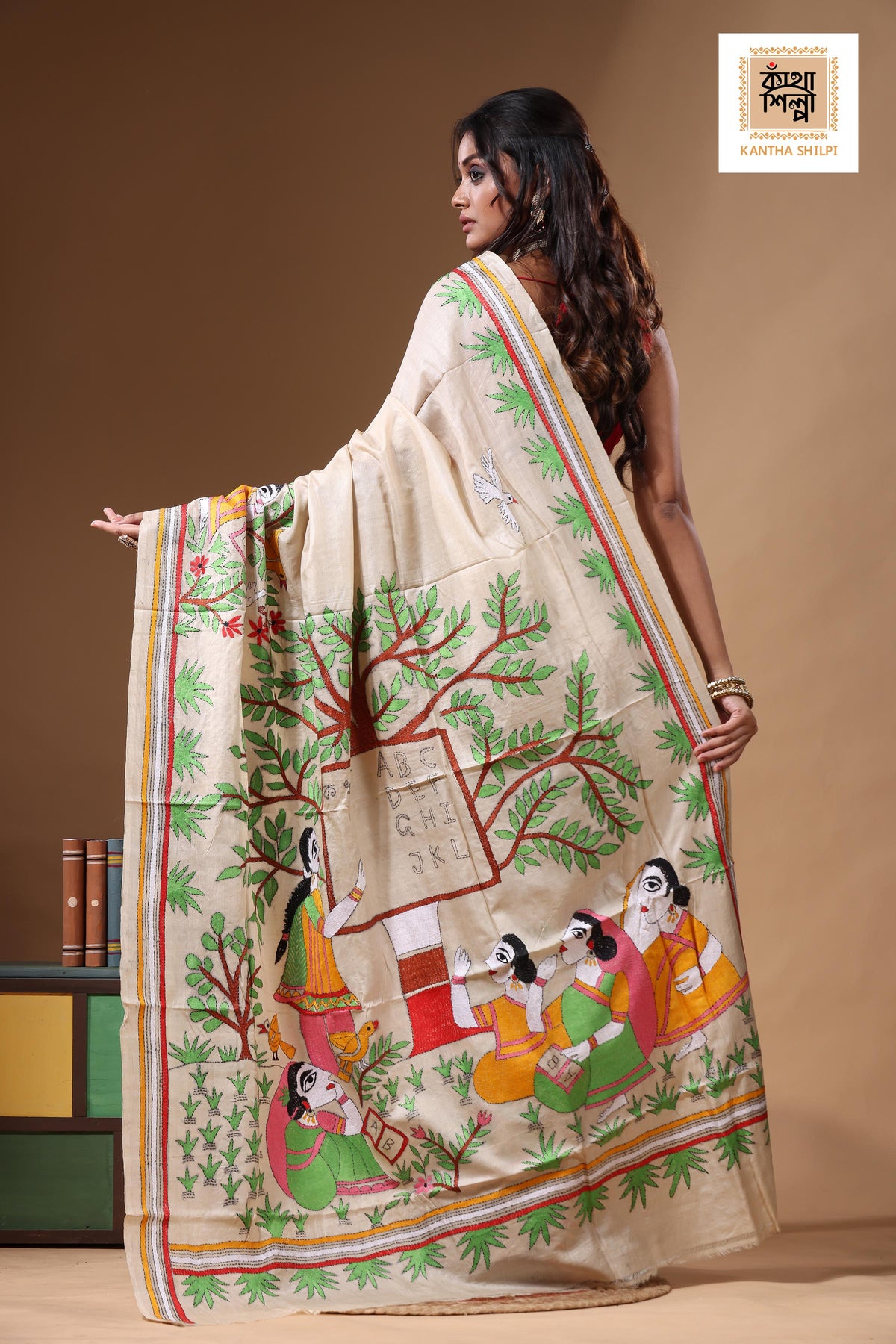 Pure Gachi Tussar Kantha Stitch Saree SN2631085