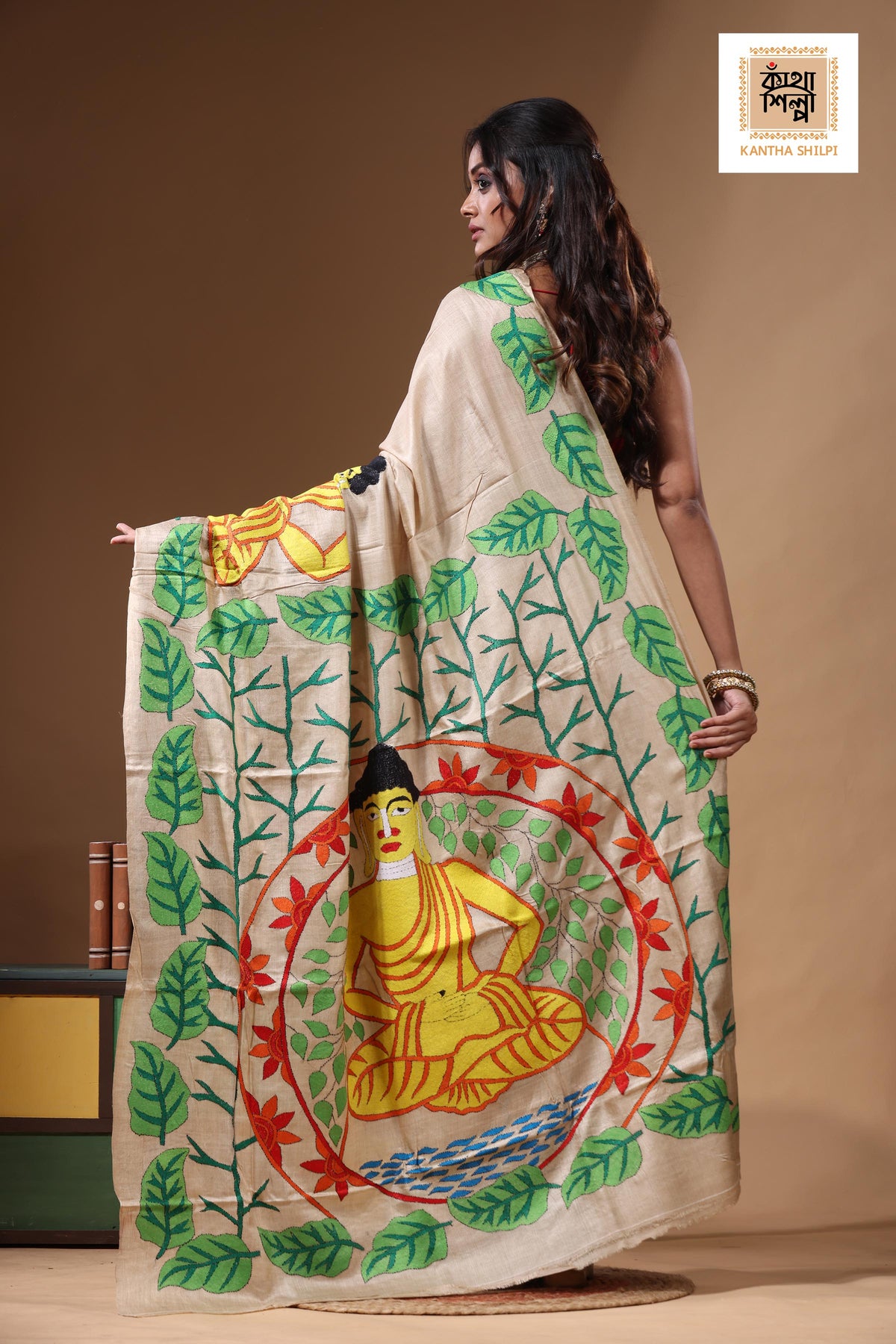 Pure Gachi Tussar Kantha Stitch Saree SN2631091