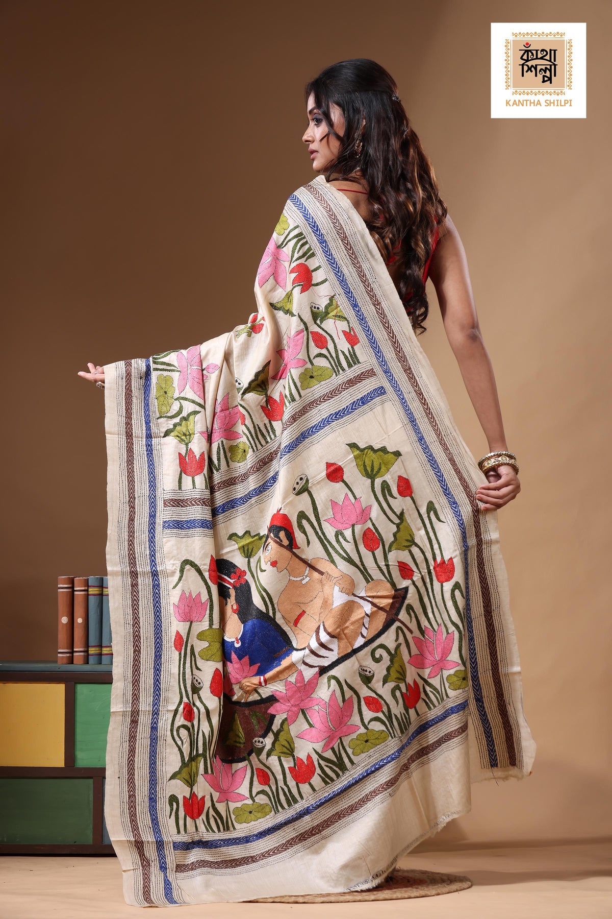Pure Gachi Tussar Kantha Stitch Saree SN2631097