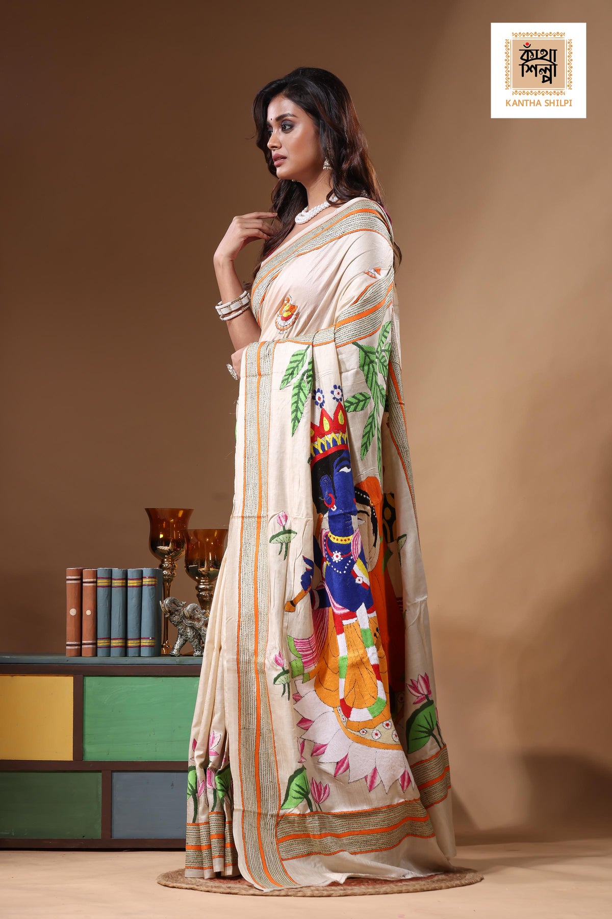 Pure Gachi Tussar Kantha Stitch Saree SN2631340