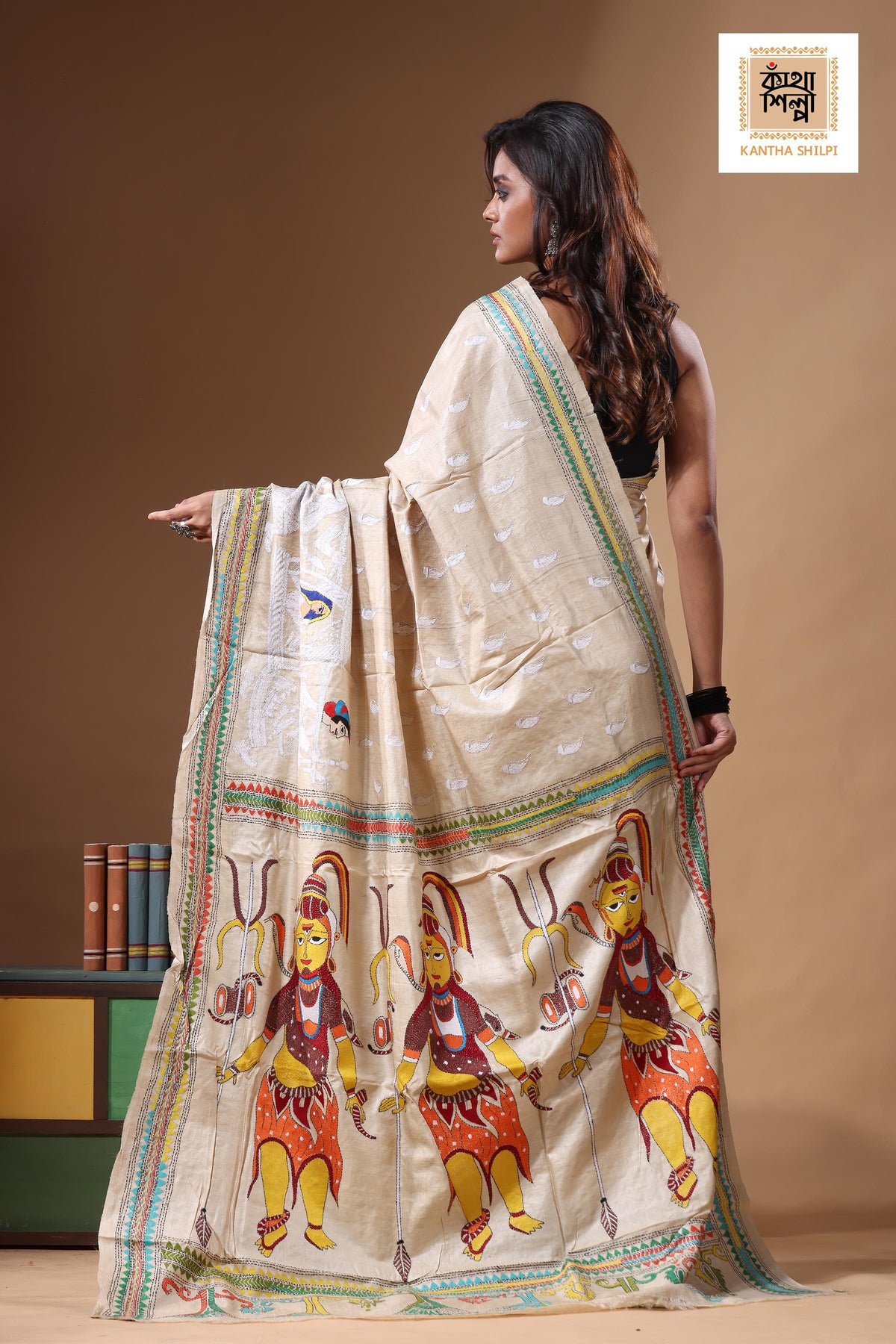 Pure Gachi Tussar Kantha Stitch Saree SN2631424