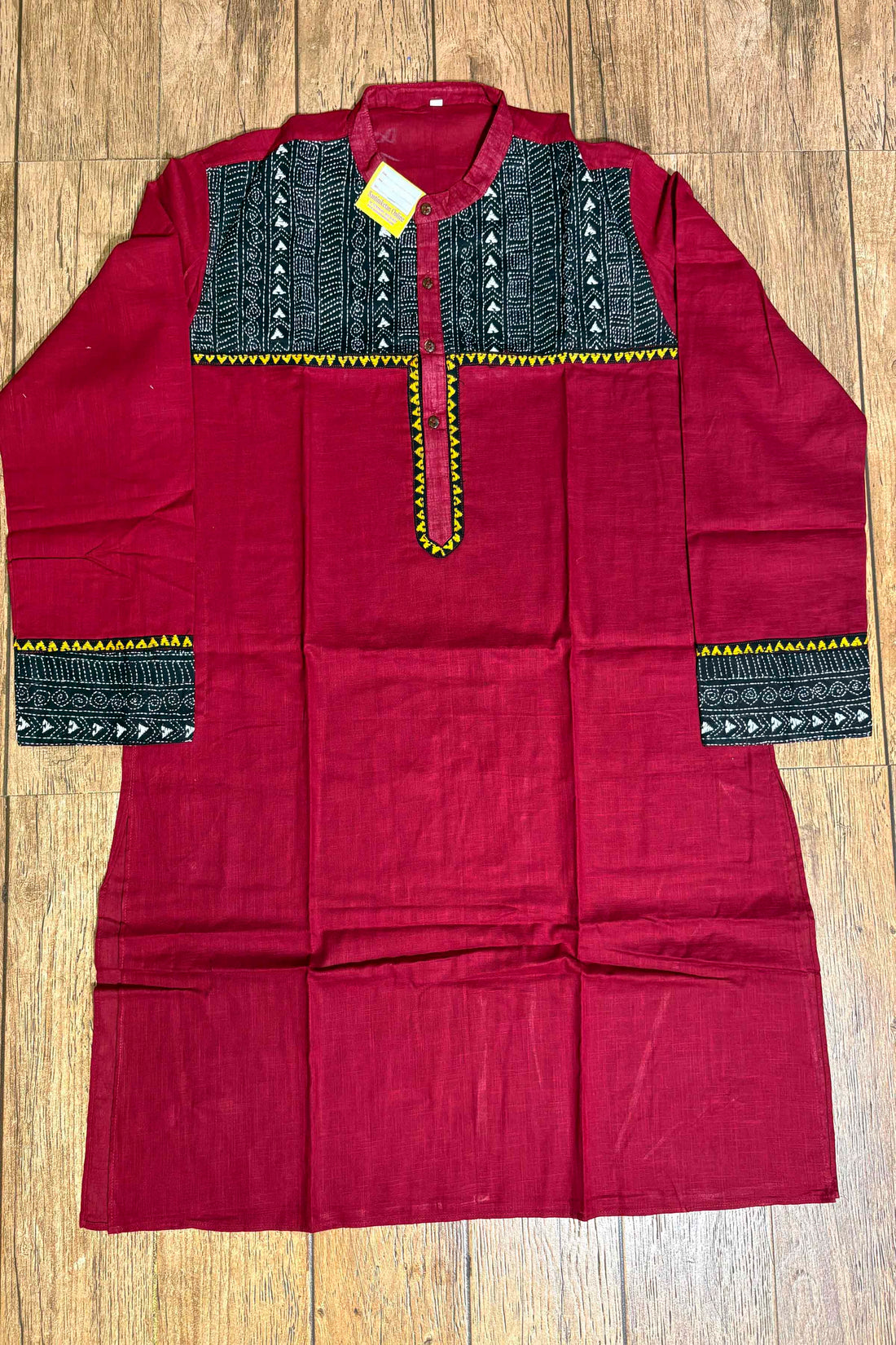 Maroon Color Cotton with Kantha Patch Work Panjabi