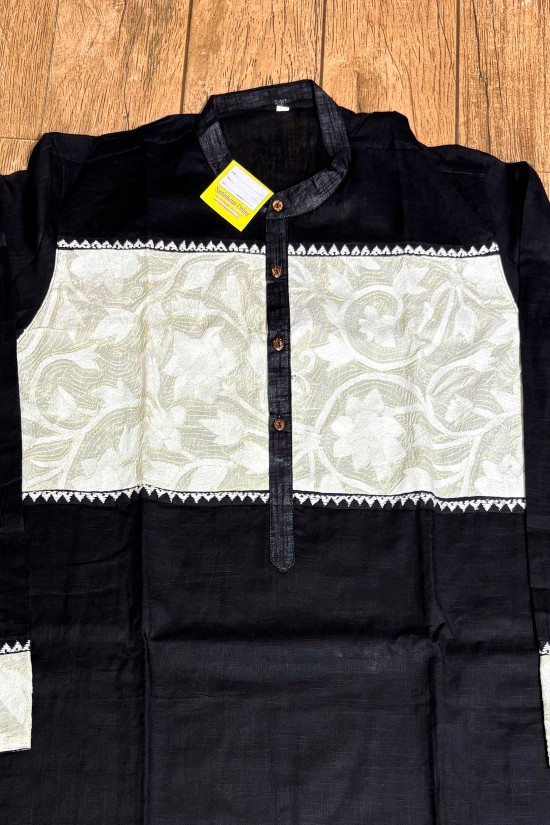Black Color Cotton and Kantha Patch Work Panjabi