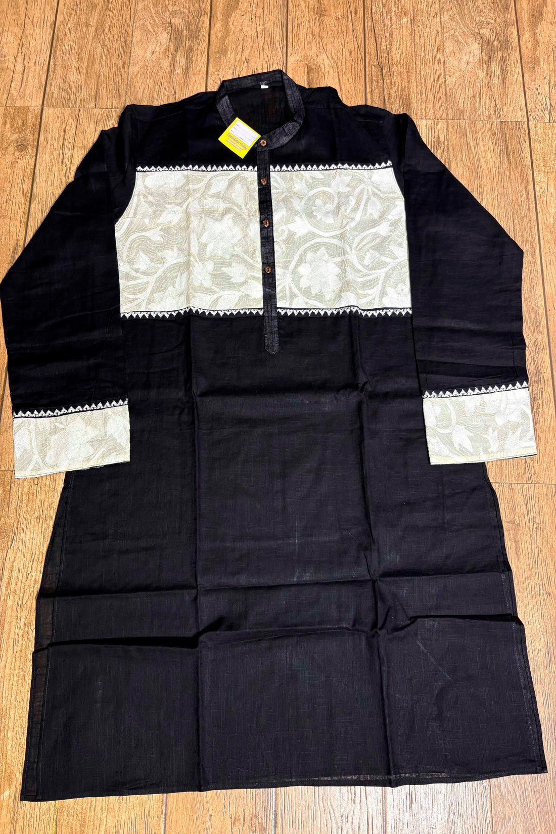 Black Color Cotton and Kantha Patch Work Panjabi