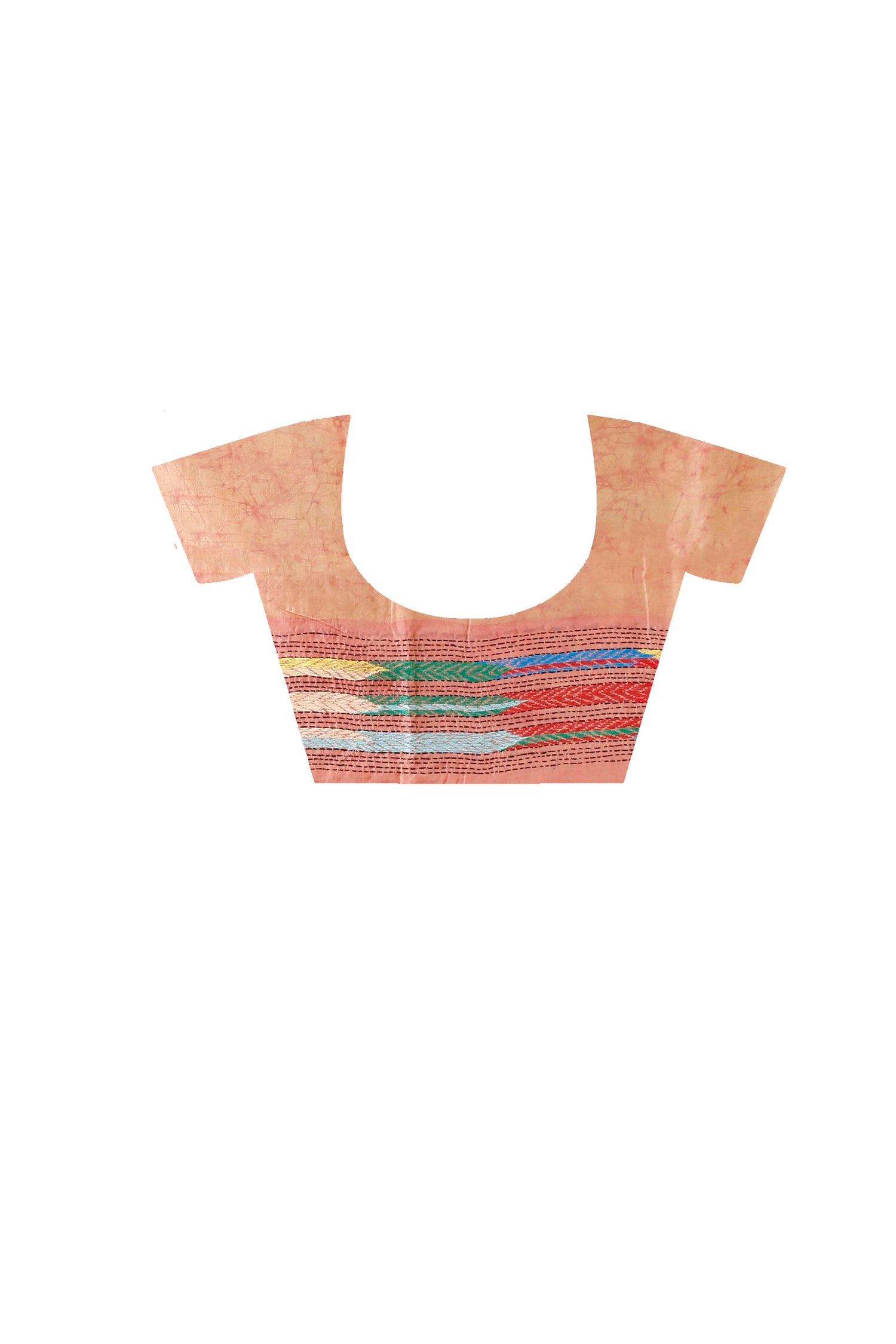 Bangalore Silk Multicolor Thread Work and Hand Batik Kantha Stitch Saree