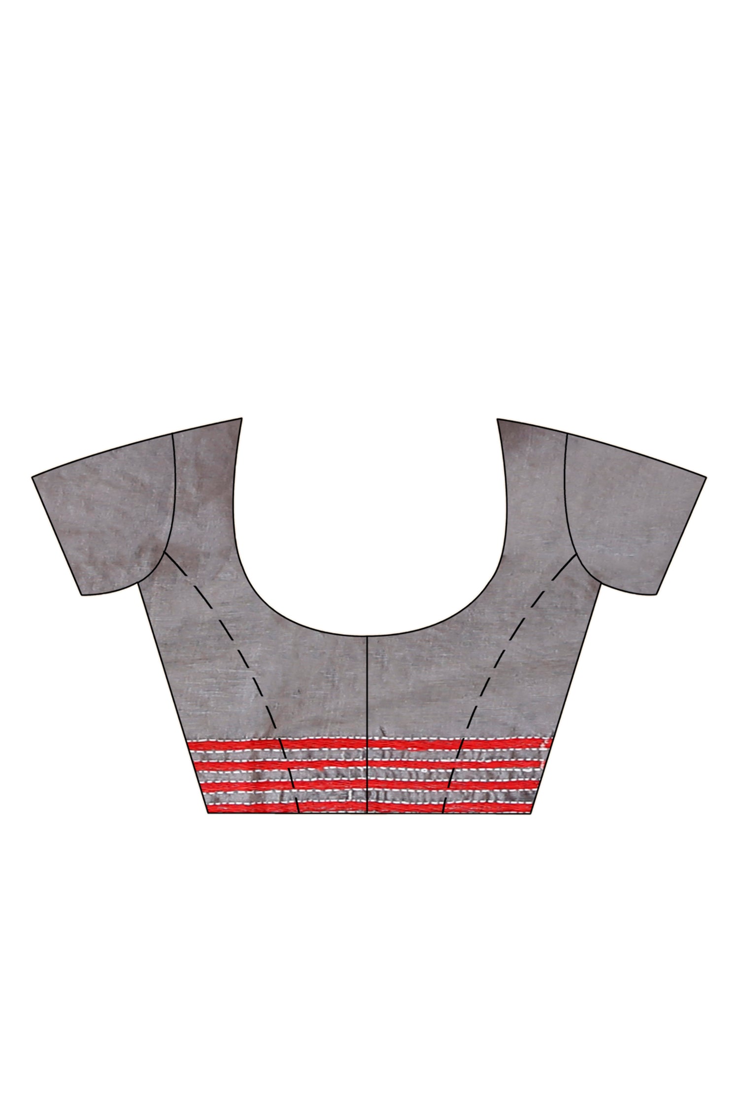 Gray Color Bangalore Silk Red White color Thread Work Kantha Stitch Saree