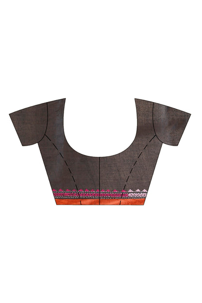Black Color Pure Cotton with Multicolor Thread Work Kantha Stitch Saree