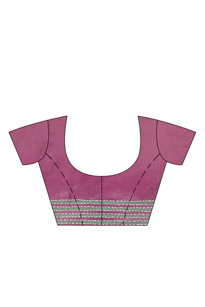 Maroon Color Bangalore Silk Multicolor Thread Work Kantha Stitch Saree