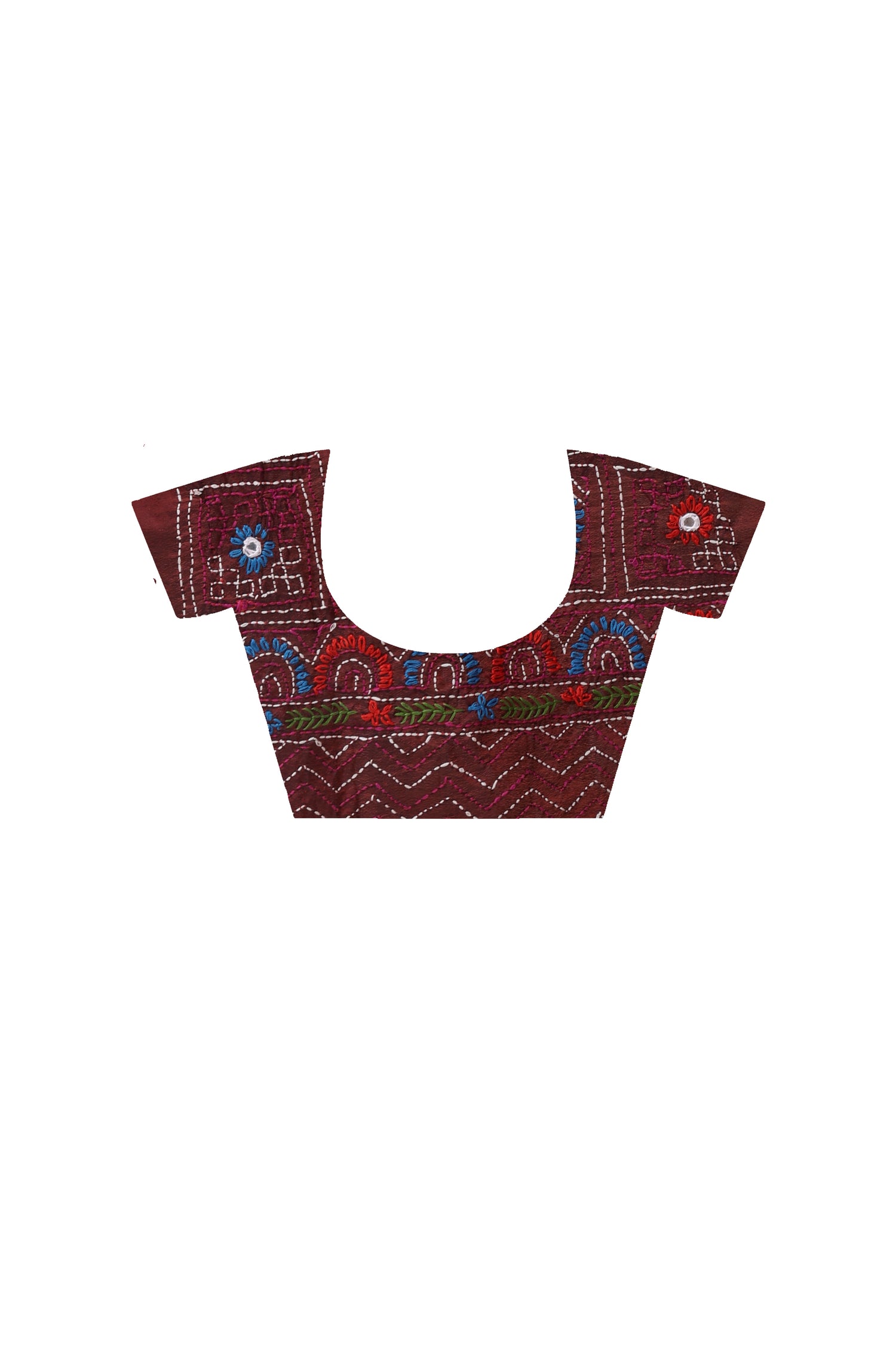 Maroon Color Bangalore Silk Multicolor Thread Work Lambani Stitch Saree