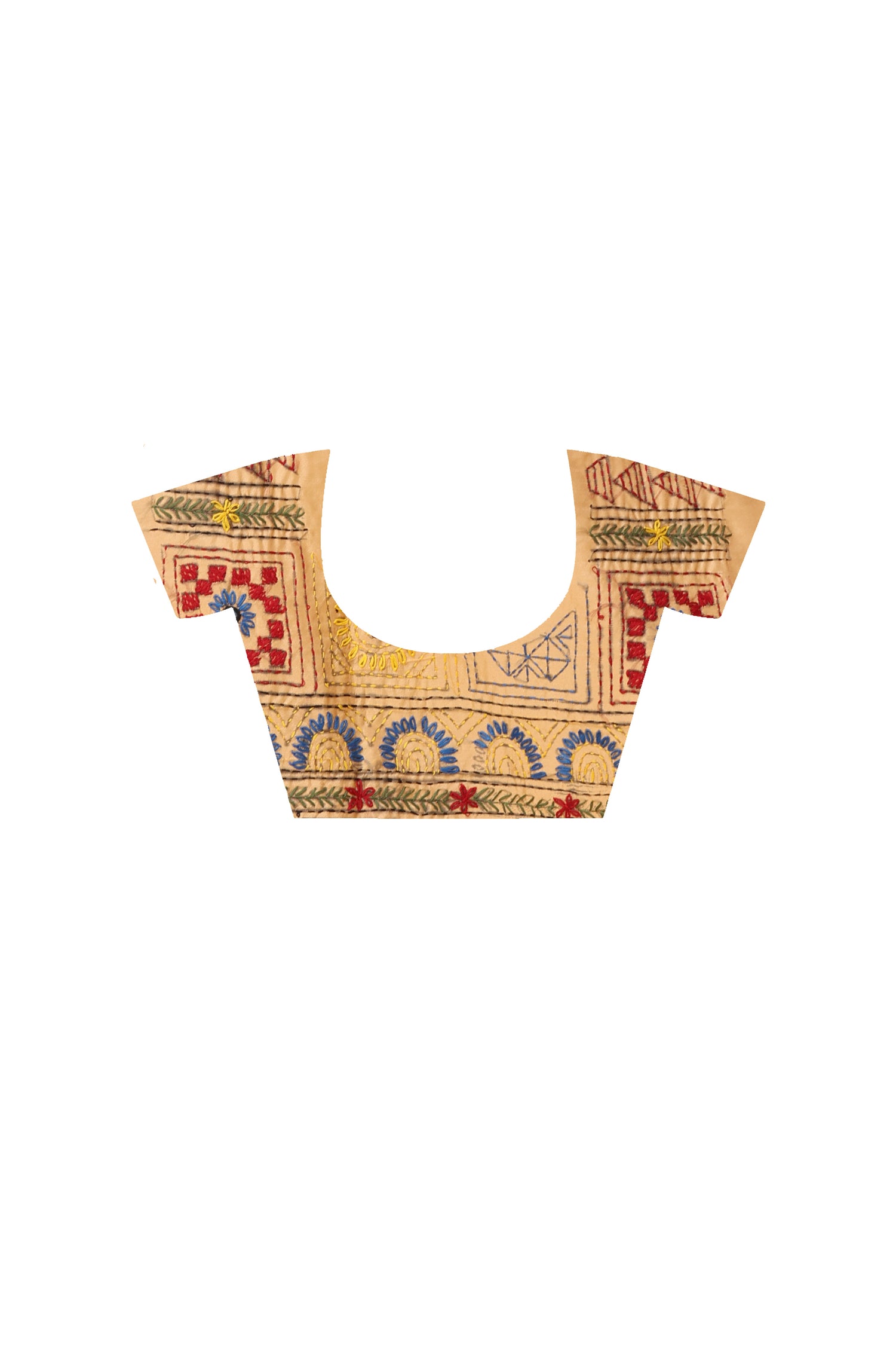 Beige Color Bangalore Silk Multicolor Thread Work Lambani Stitch Saree