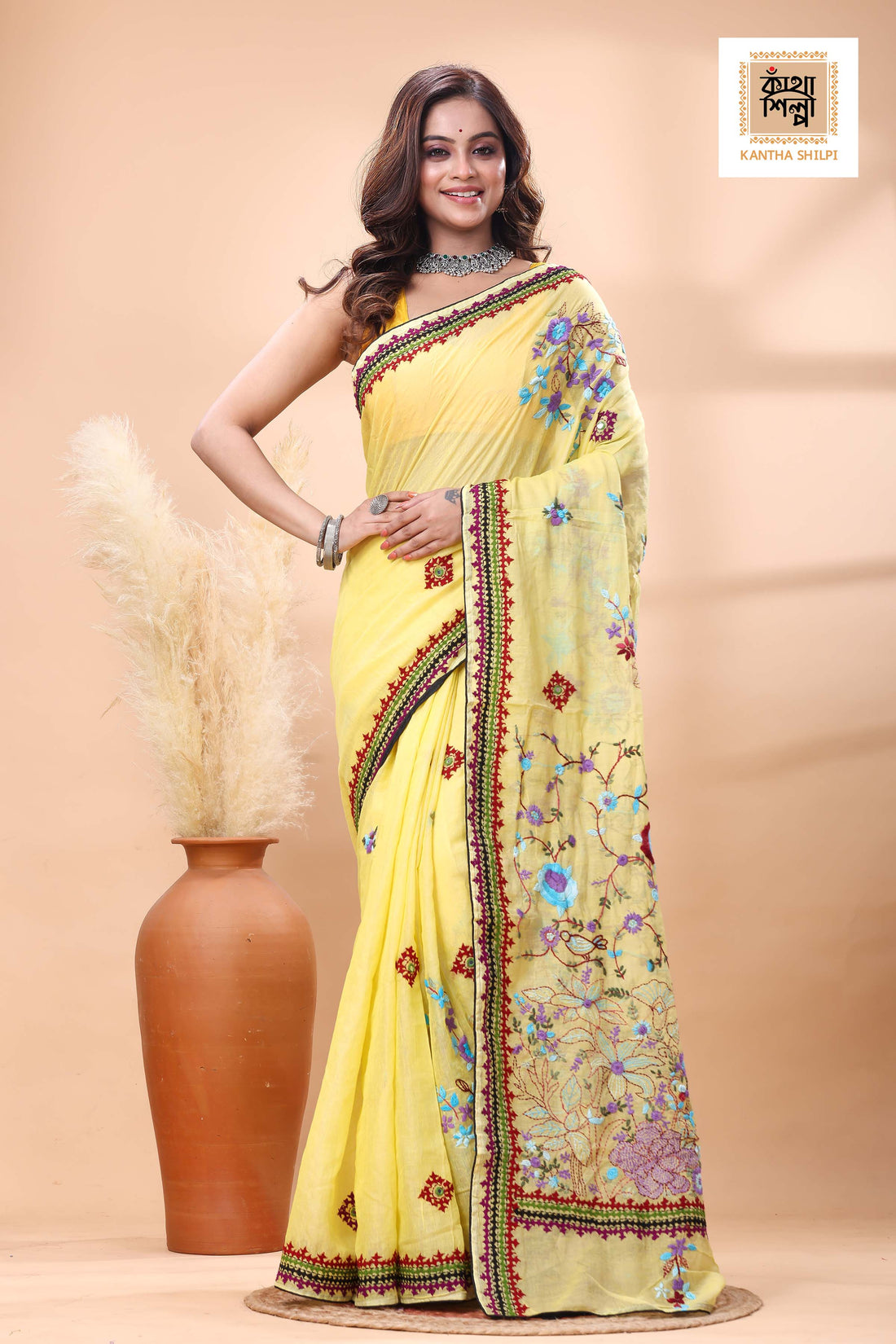 Half Tussar bullion Stitch Saree