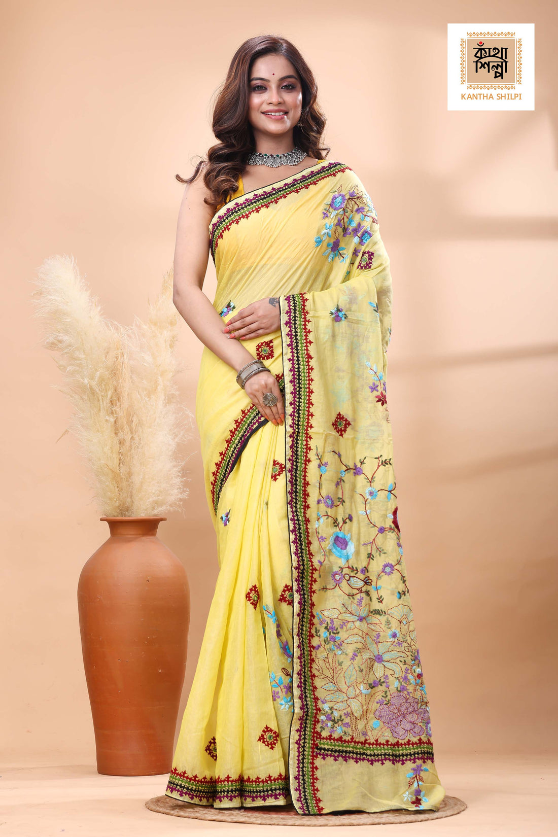 Half Tussar bullion Stitch Saree
