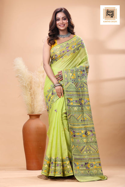 Half Tussar Lambani Stitch Saree