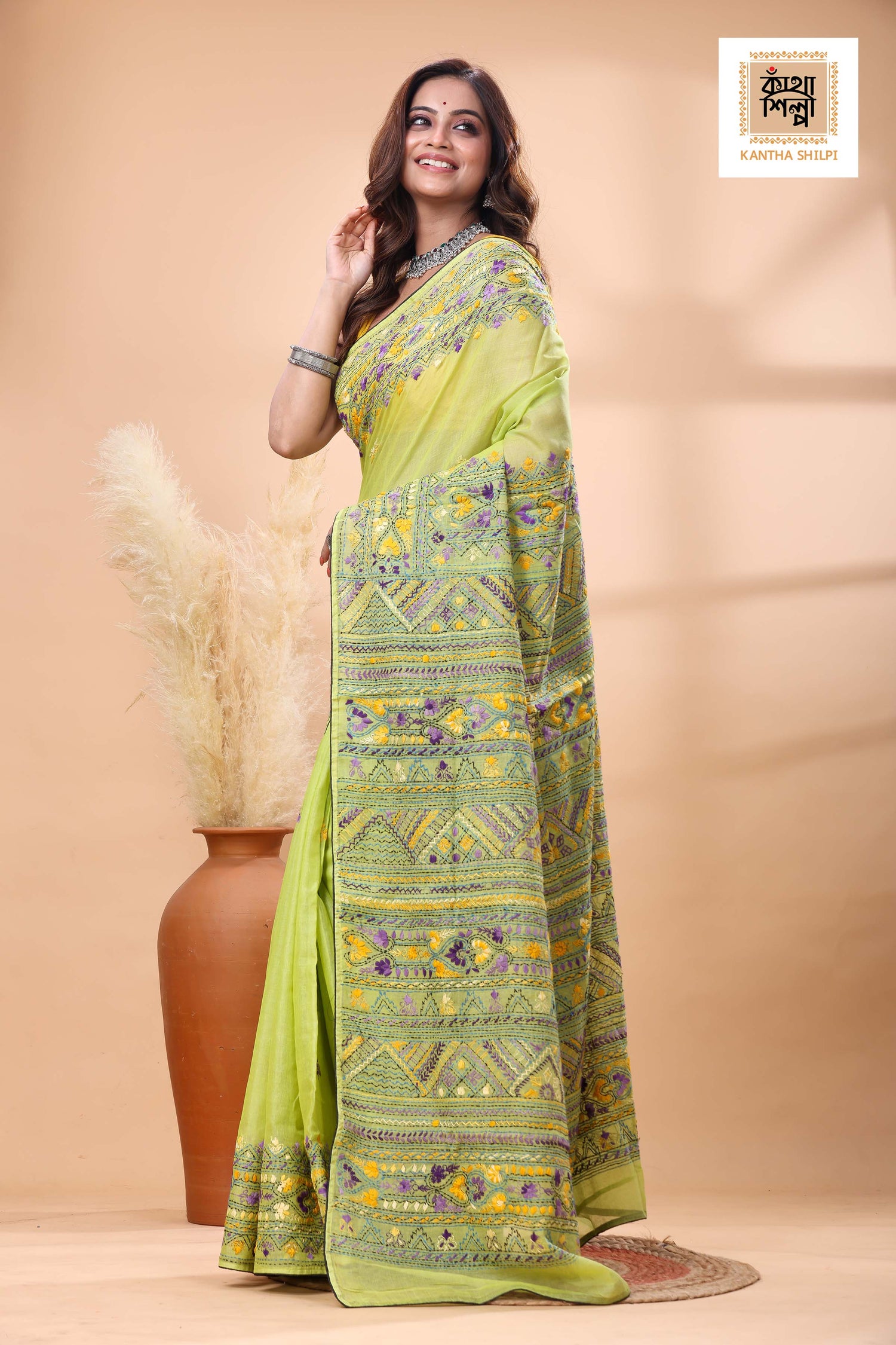 Half Tussar Lambani Stitch Saree