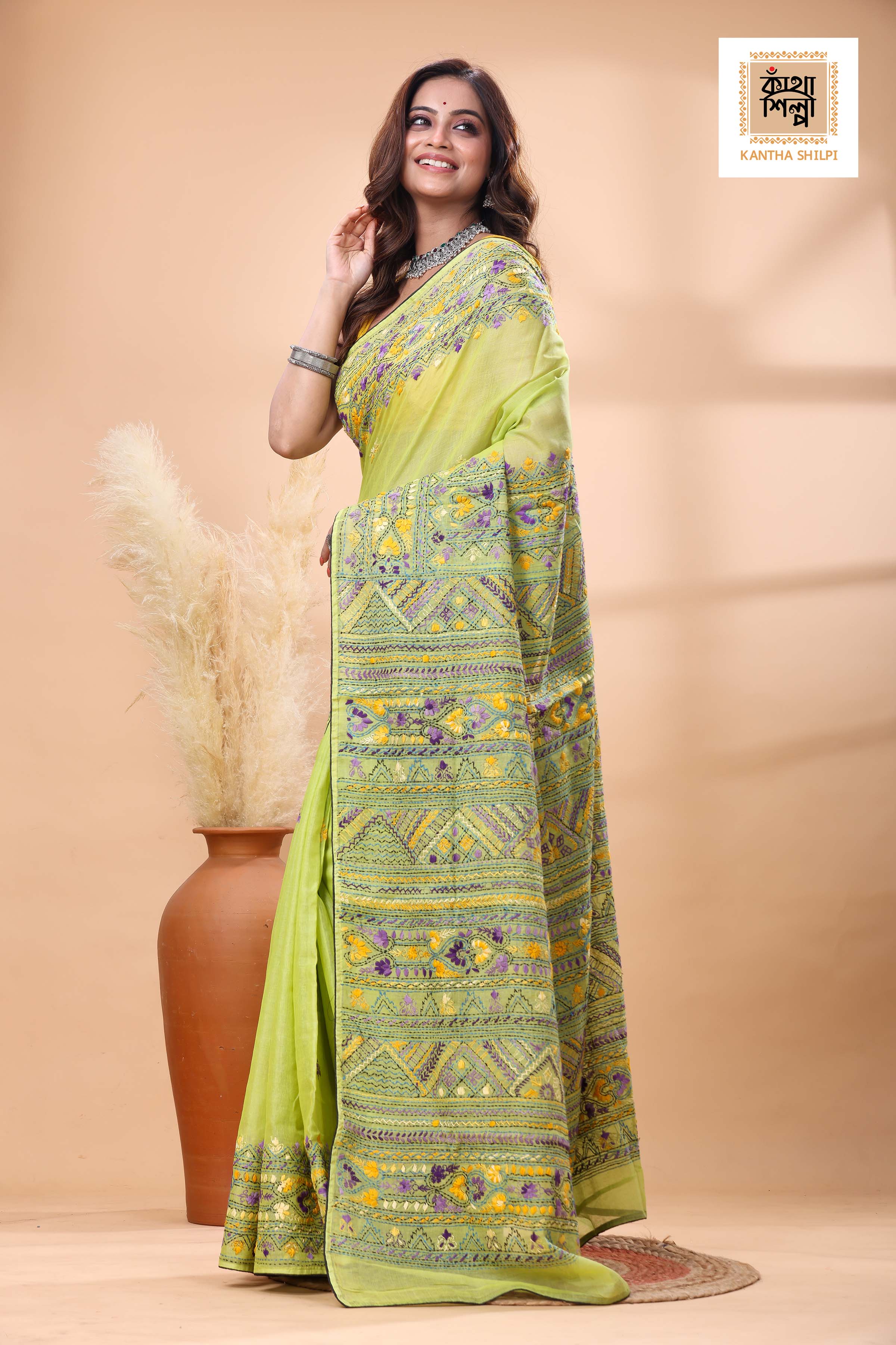 Half Tussar Lambani Stitch Saree