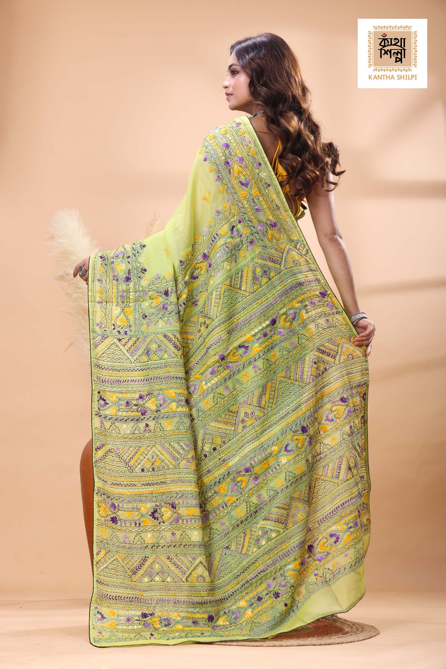 Half Tussar Lambani Stitch Saree