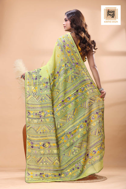 Half Tussar Lambani Stitch Saree