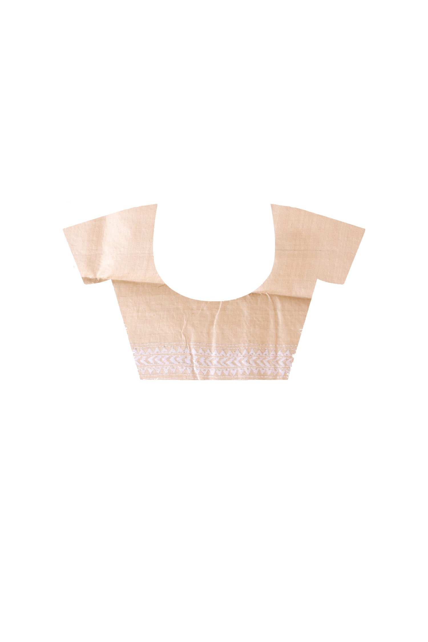 Pure Gachi Tussar White Color Thread Work Kantha Stitch Saree