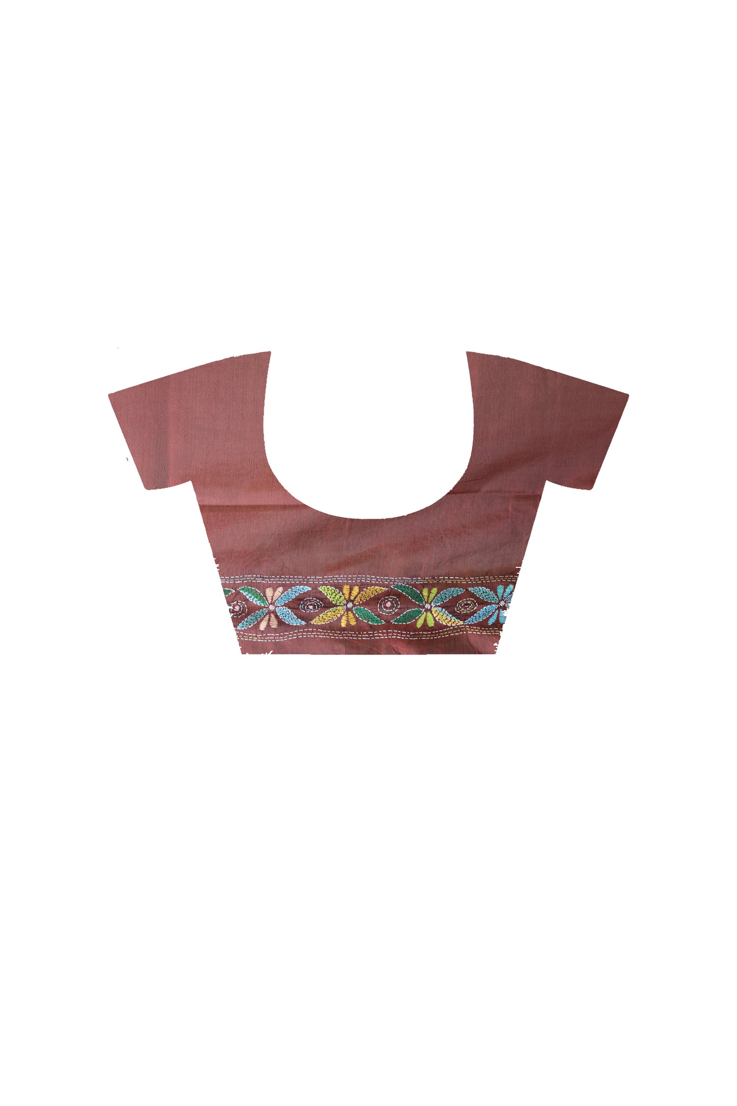 Maroon Color Bangalore Silk multicolor Thread Work Kantha Stitch Saree