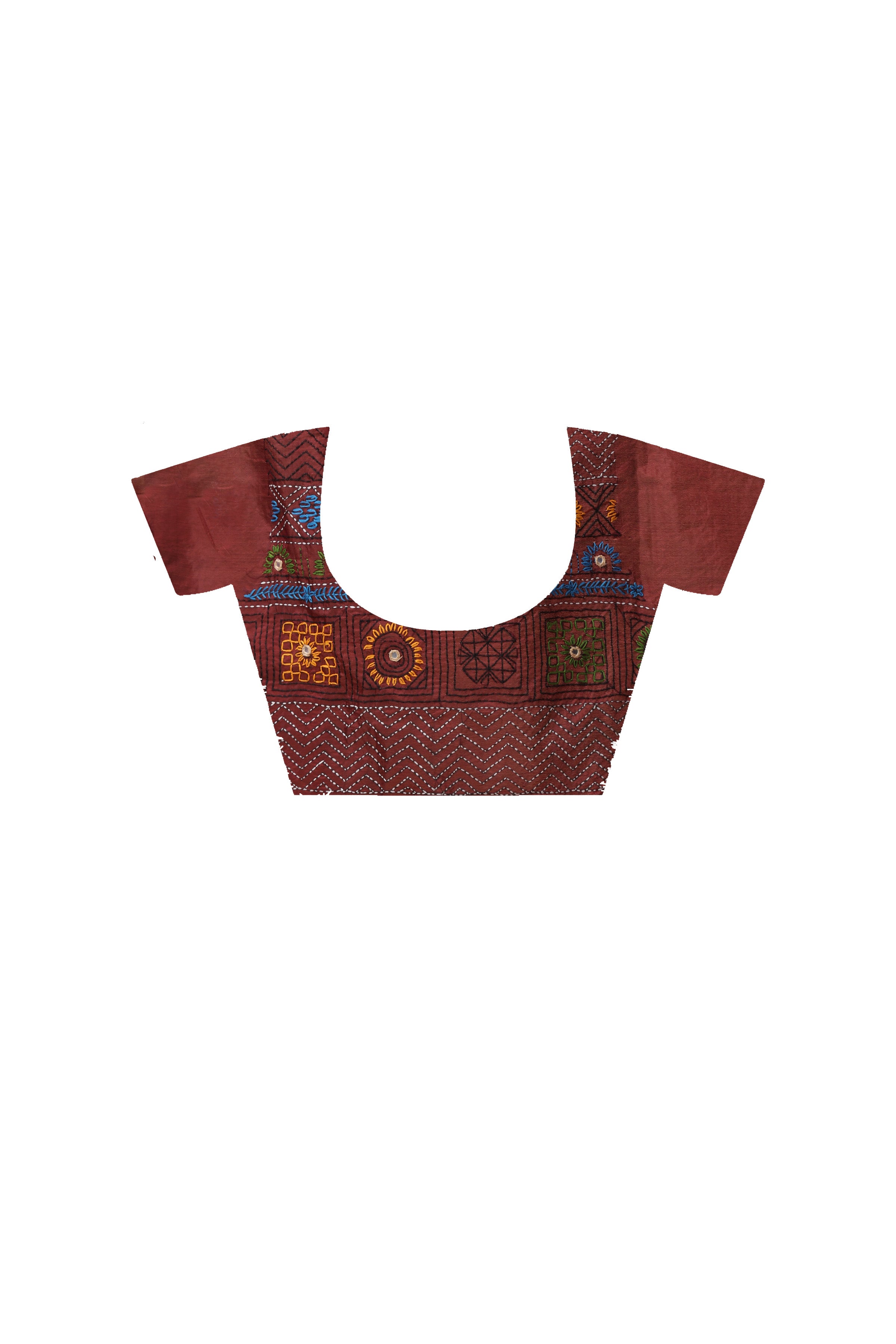 Maroon Color Bangalore Silk Multicolor Thread Work Lambani Stitch Saree