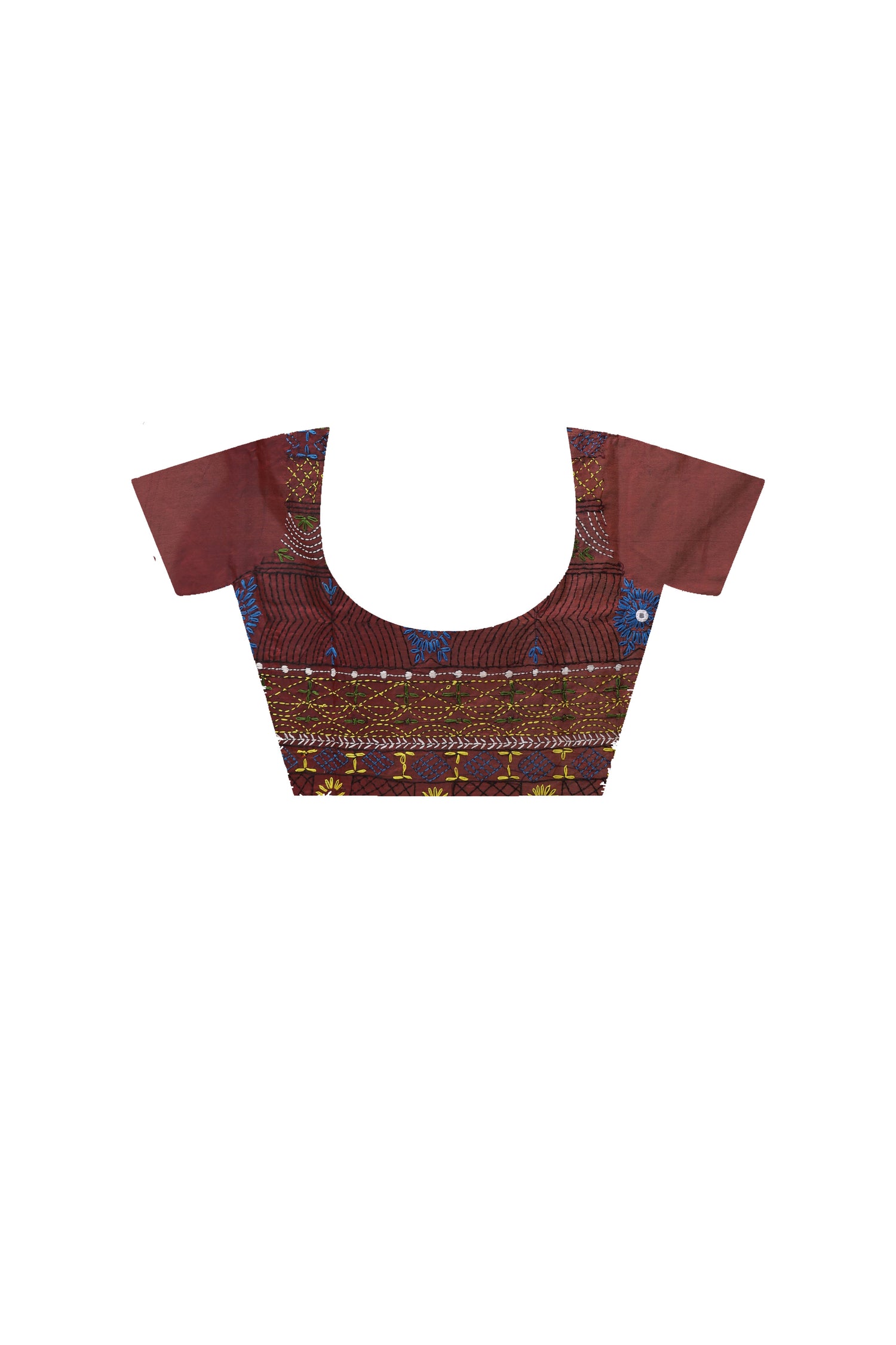 Maroon Color Bangalore Silk Multicolor Thread Work Lambani Stitch Saree