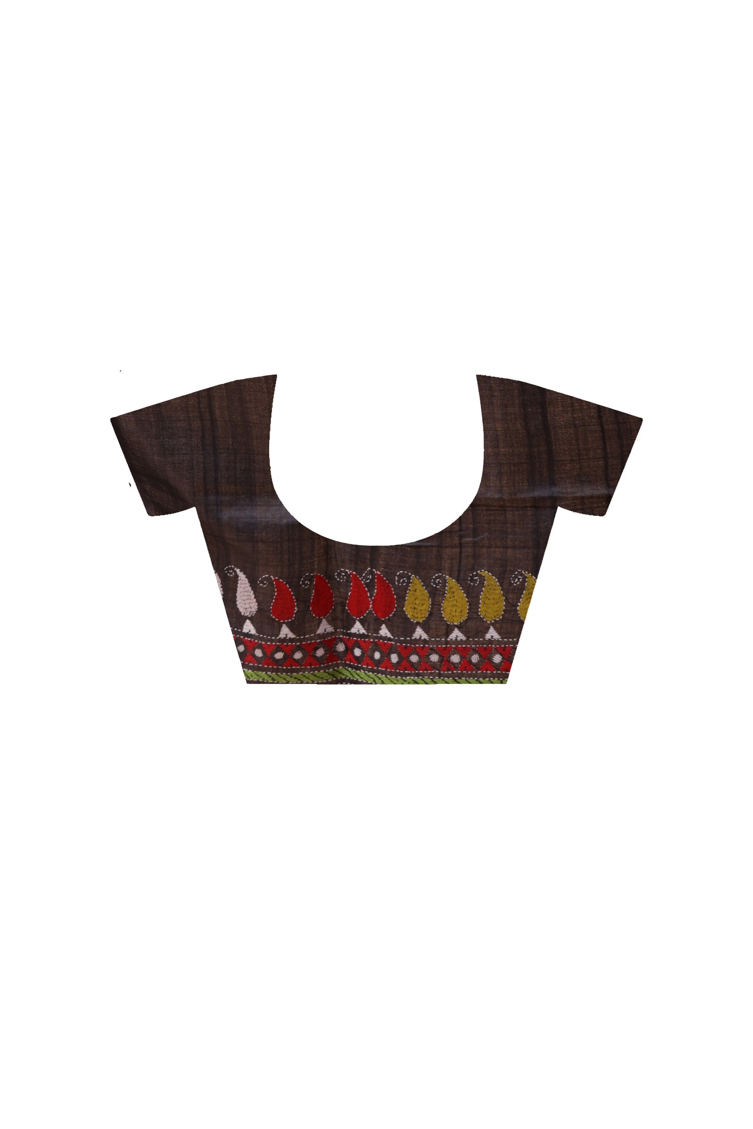 Pure Dye Gachi Tussar Multicolor Thread Work Kantha Stitch Saree
