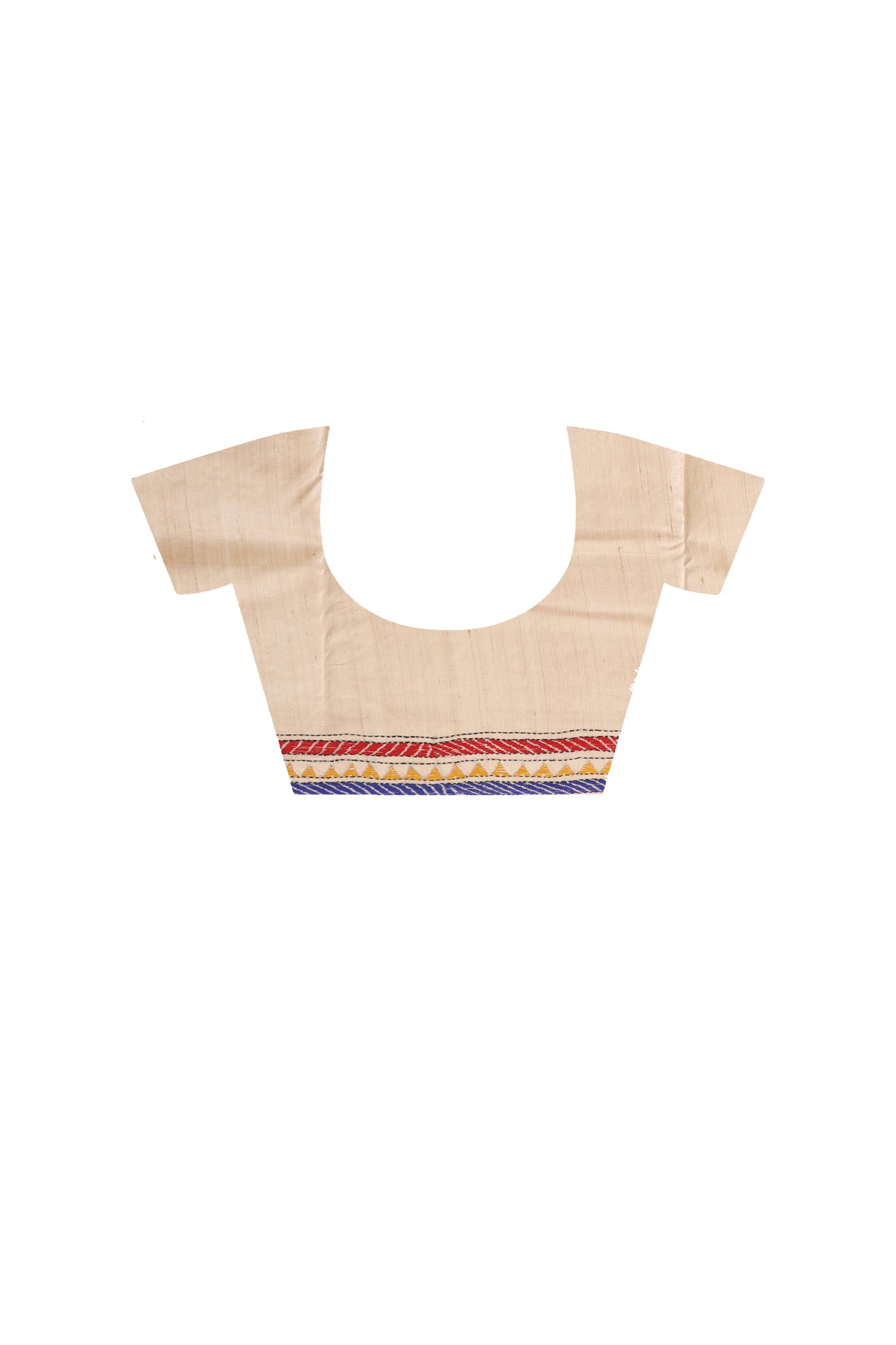 Pure Gachi Tussar Multicolor Thread Work Kantha Stitch Saree
