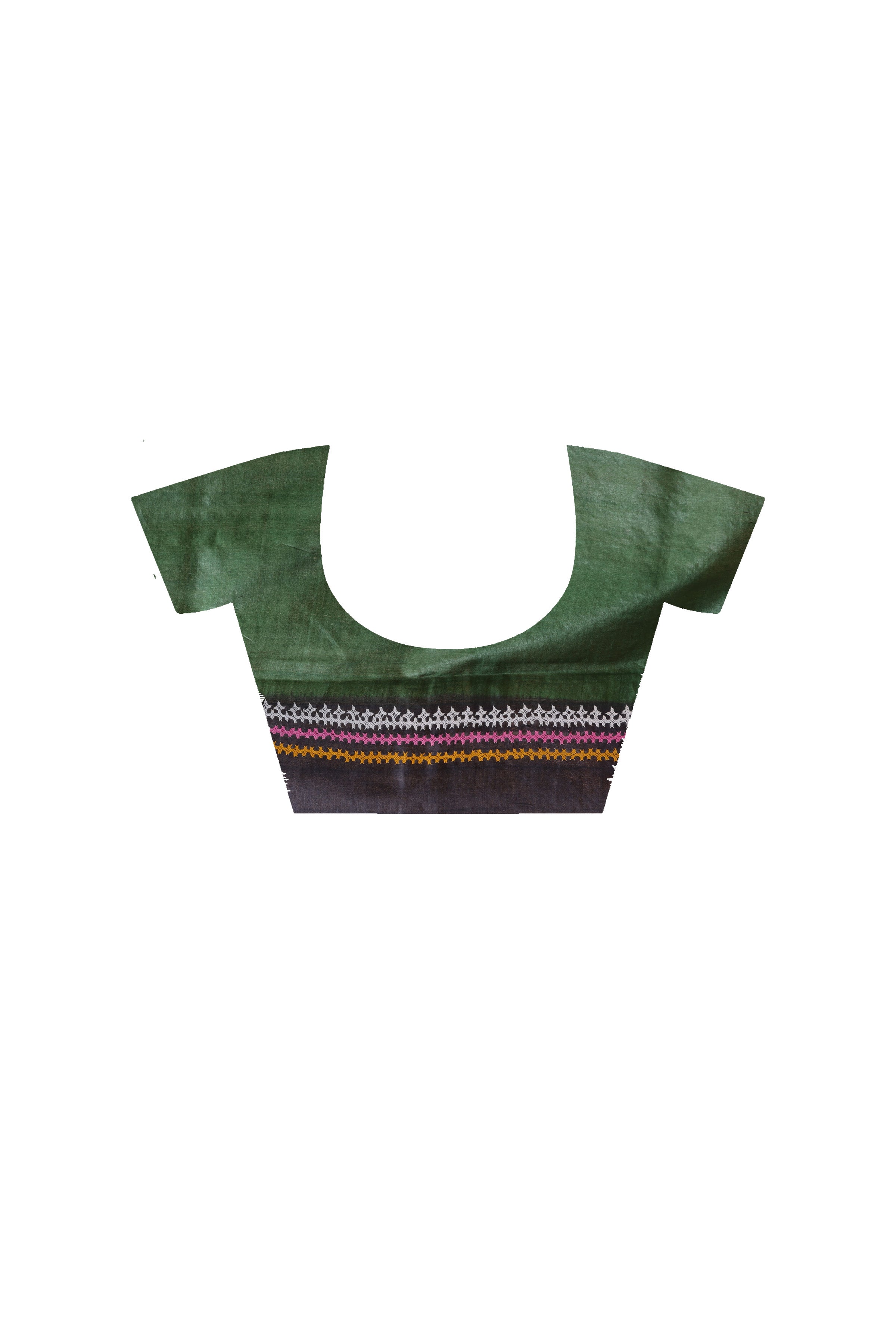Pure Gachi Tussar Multicolor Dye And Multicolor Thread Work Gujrati Stitch Saree