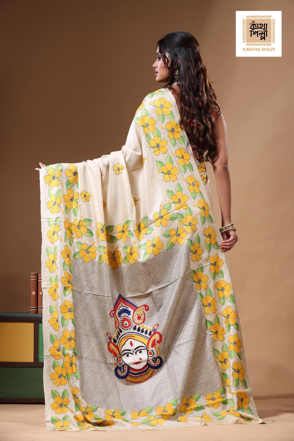 Pure Gachi Tussar Kantha Stitch Saree SN2630866