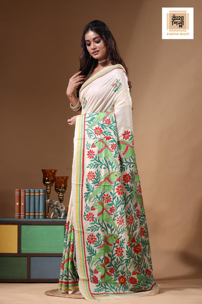 Pure Gachi Tussar Kantha Stitch Saree SN2631104