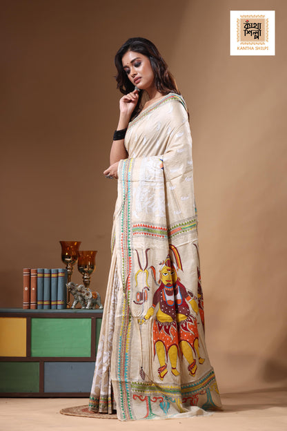 Pure Gachi Tussar Kantha Stitch Saree SN2631424