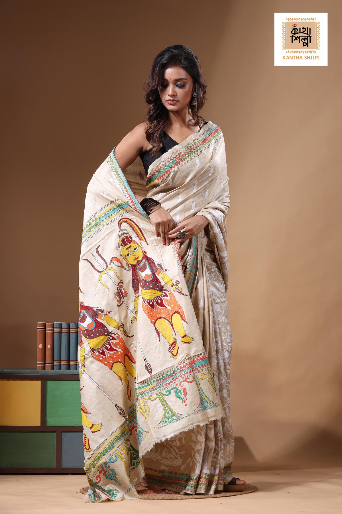Pure Gachi Tussar Kantha Stitch Saree SN2631424