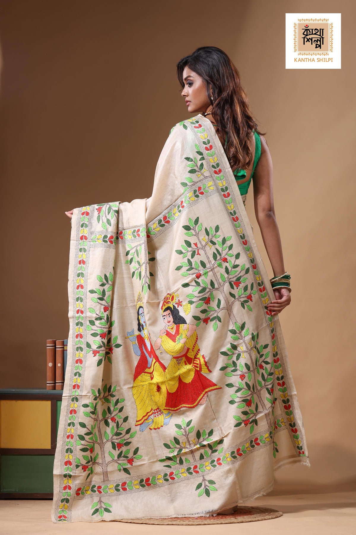 Pure Gachi Tussar Kantha Stitch Saree SN2631576