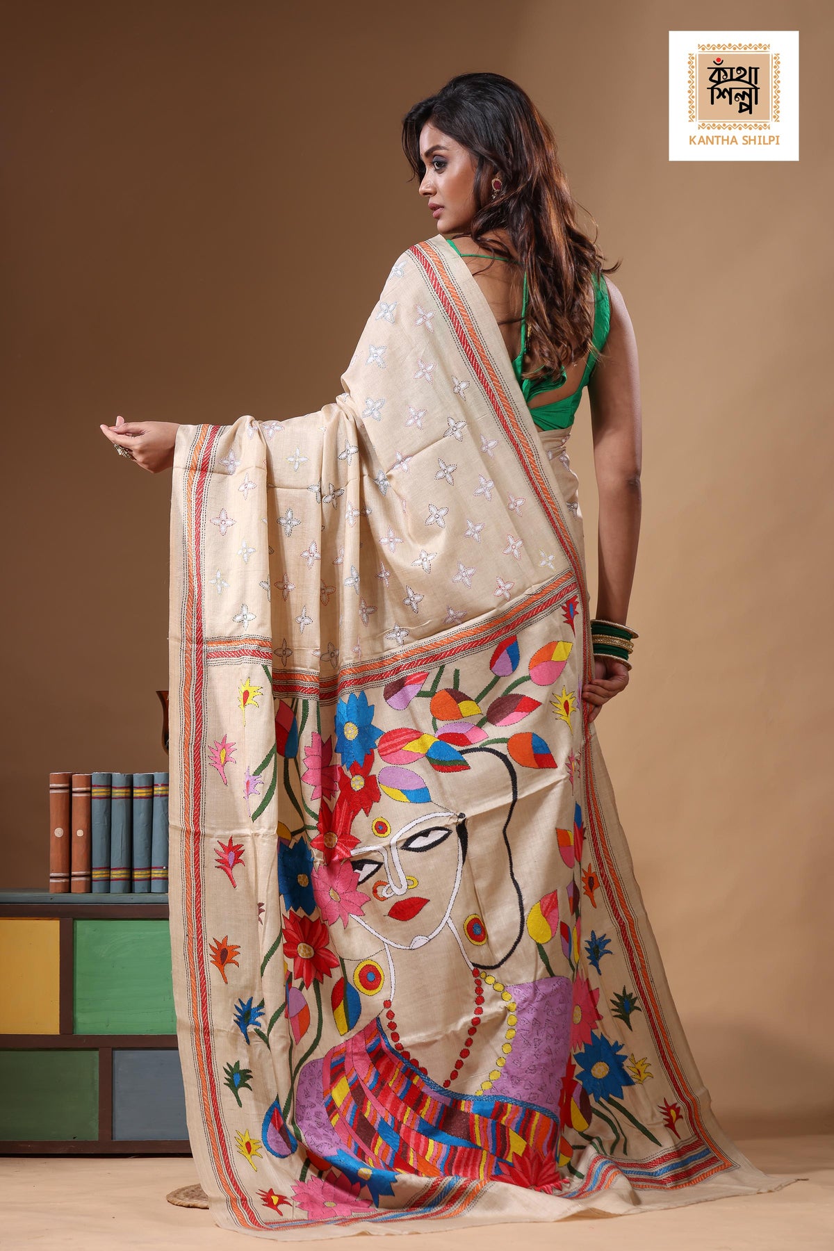 Pure Gachi Tussar Kantha Stitch Saree SN2631601
