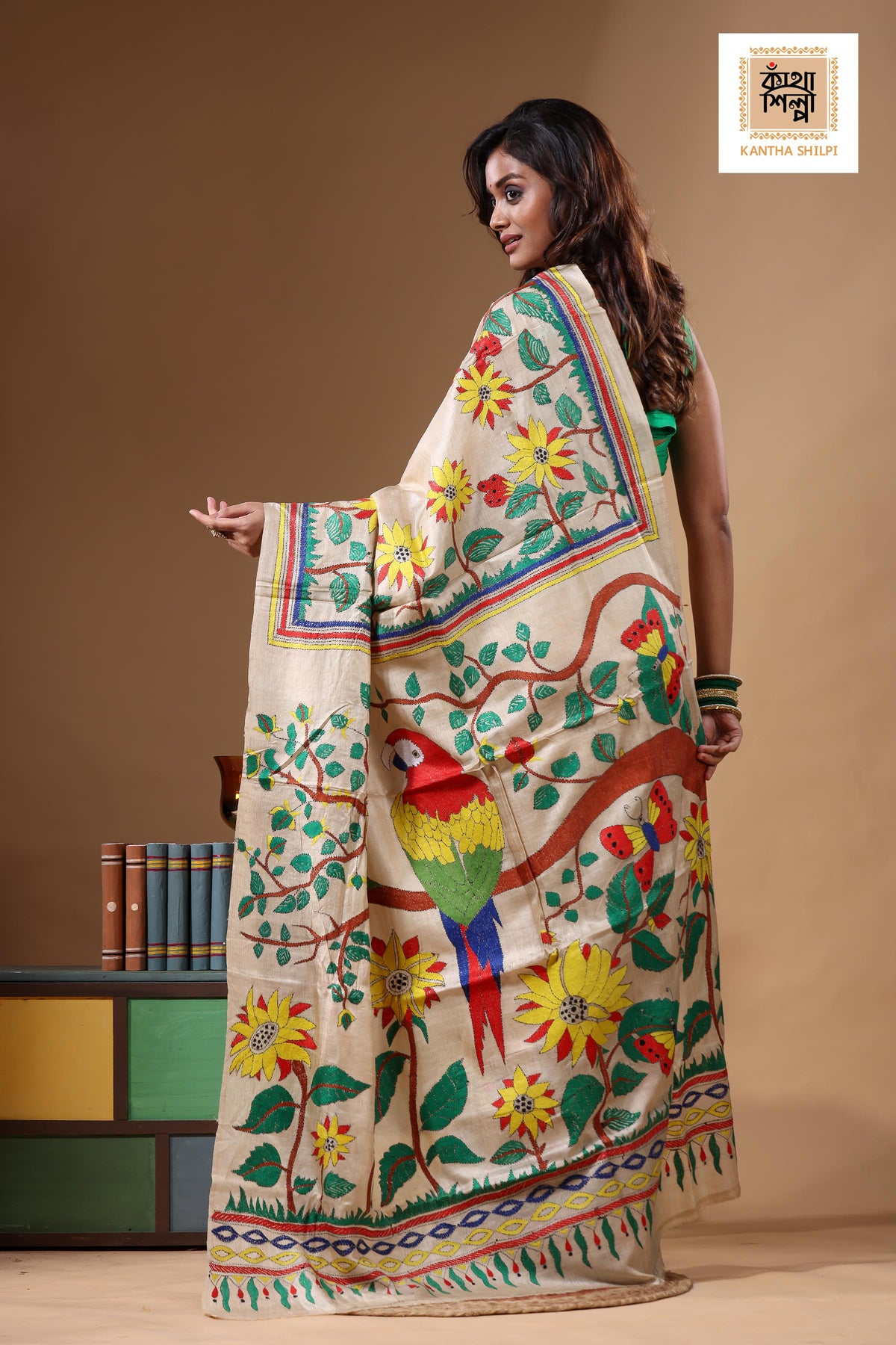 Pure Gachi Tussar Kantha Stitch Saree SN2631728